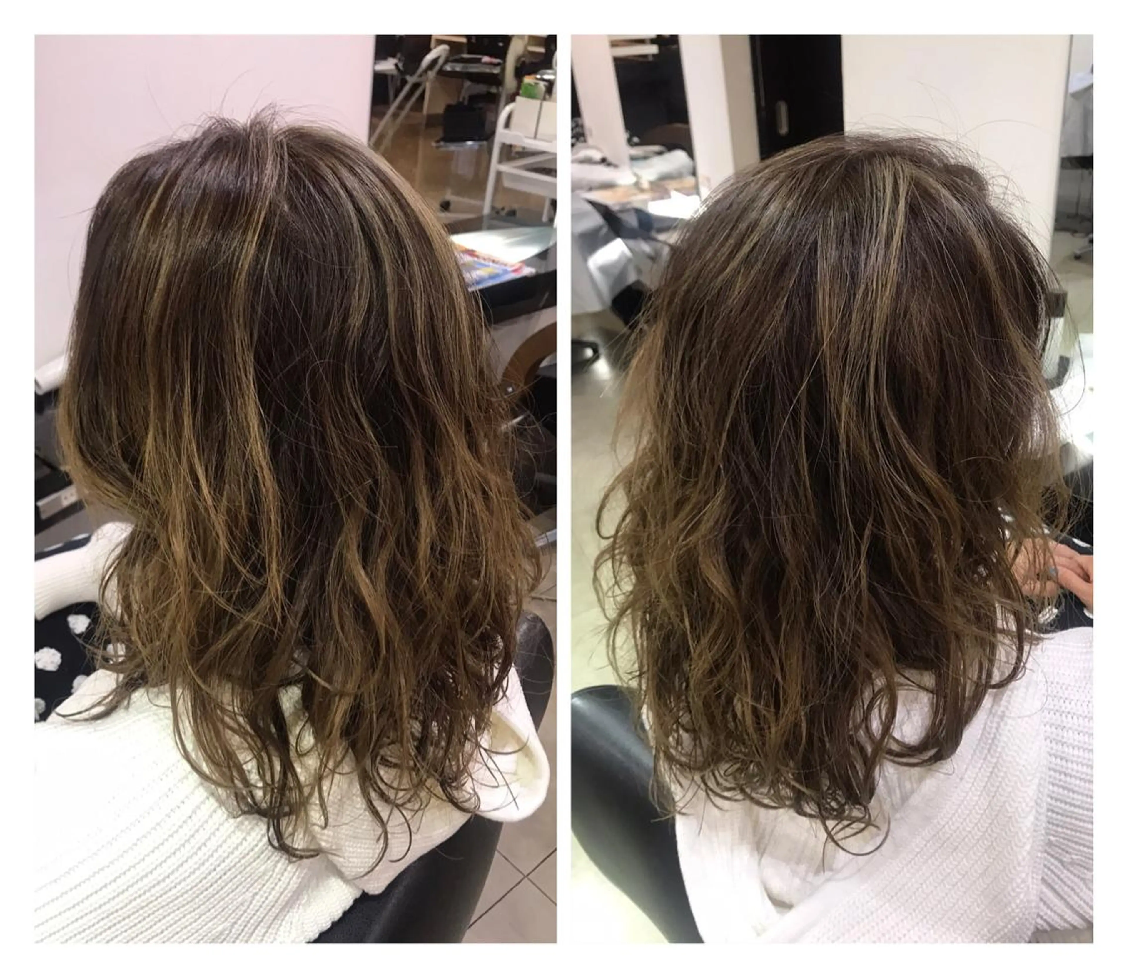 セミロング カラー ヘアアレンジ ハイライトカラー ハイライト DISCOHAIRsanc（ルジャルダン町田）所属・烏山 達也のヘアスタイル