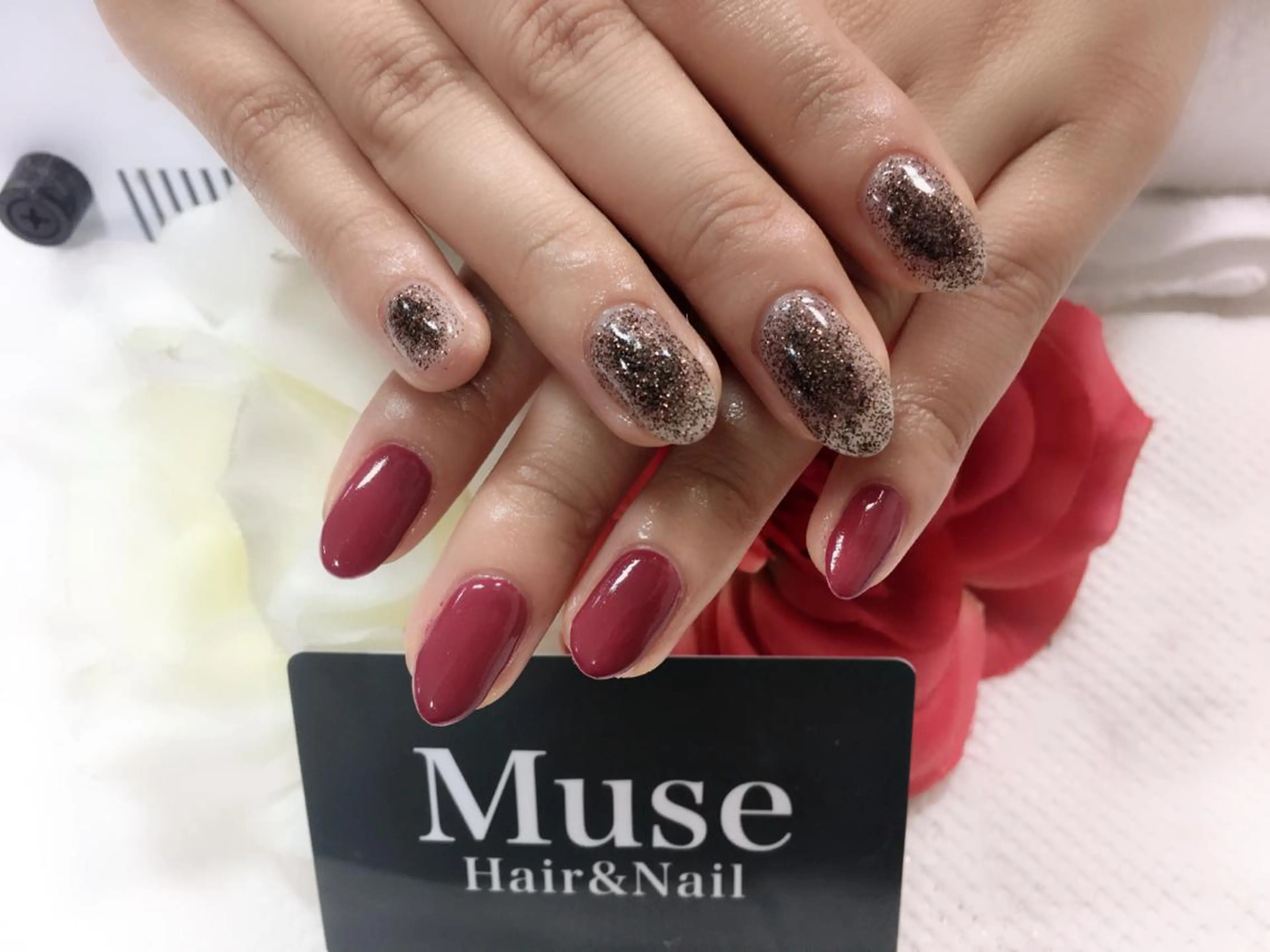 ネイル ラメ(グリッター) ラメグラデーション ニュアンスネイル ワンカラーネイル シンプルネイル 隠れ家一戸建て金町 HIROMI 葛飾区のネイルデザイン