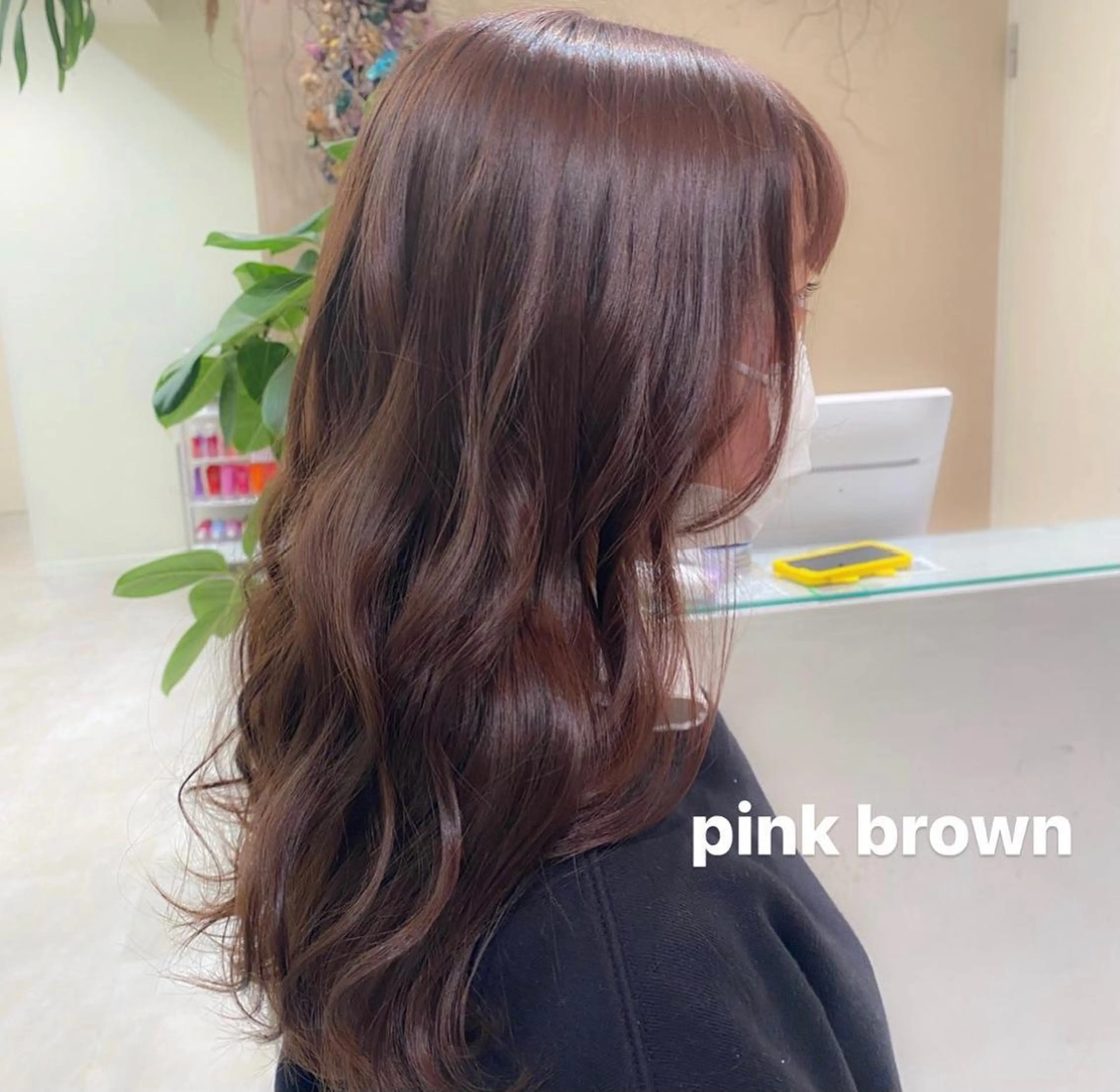 セミロング カラー ブラウンカラー ピンクカラー ピンクブラウン ブリーチなしWカラー 🎀韓国ヘア/amiのヘアスタイル