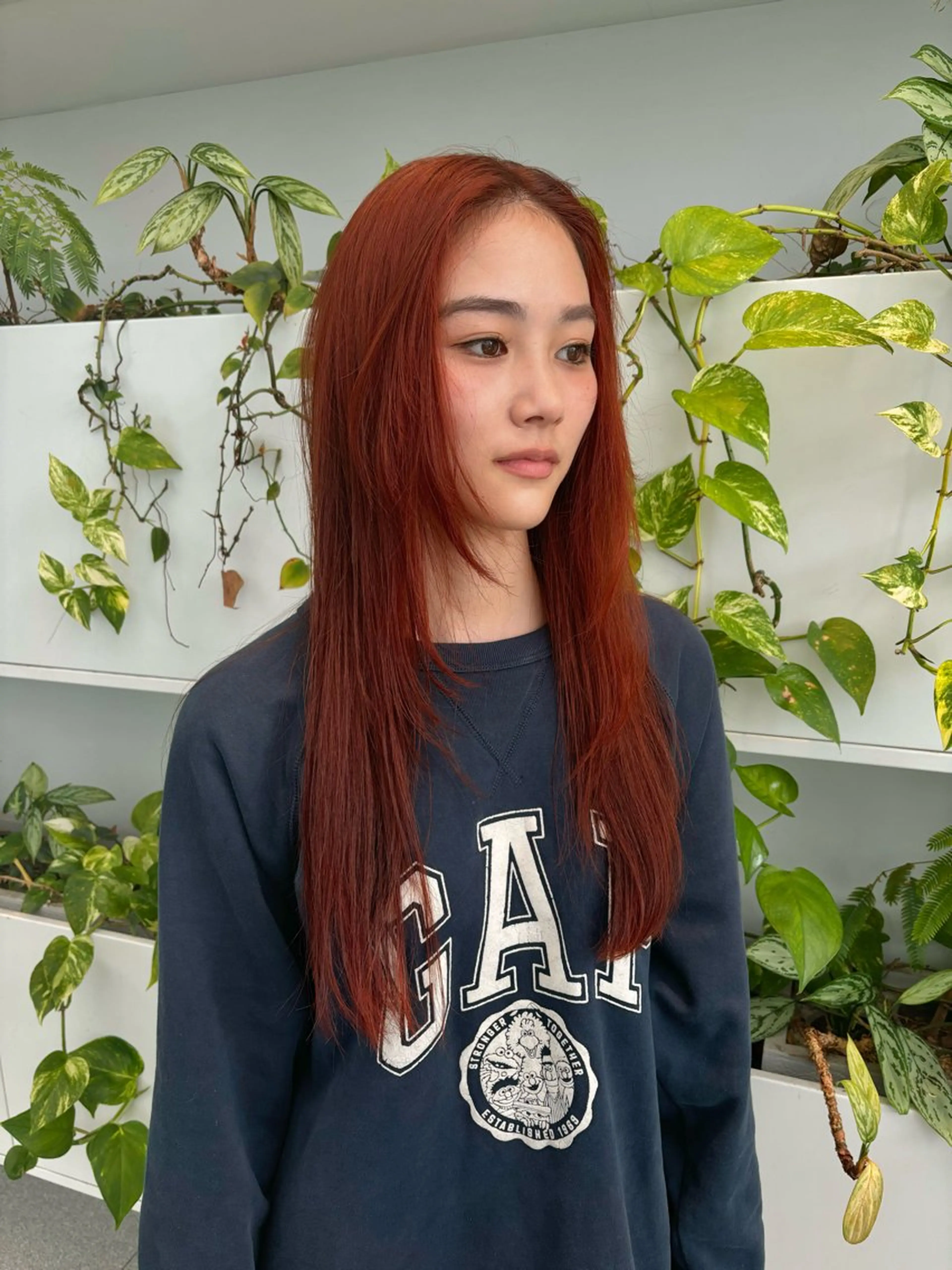 ロング カラー オレンジ カット ヘアカラー トリートメント くさかみさき🌼暖色 /耳つぼ/オタク🌼のヘアスタイル