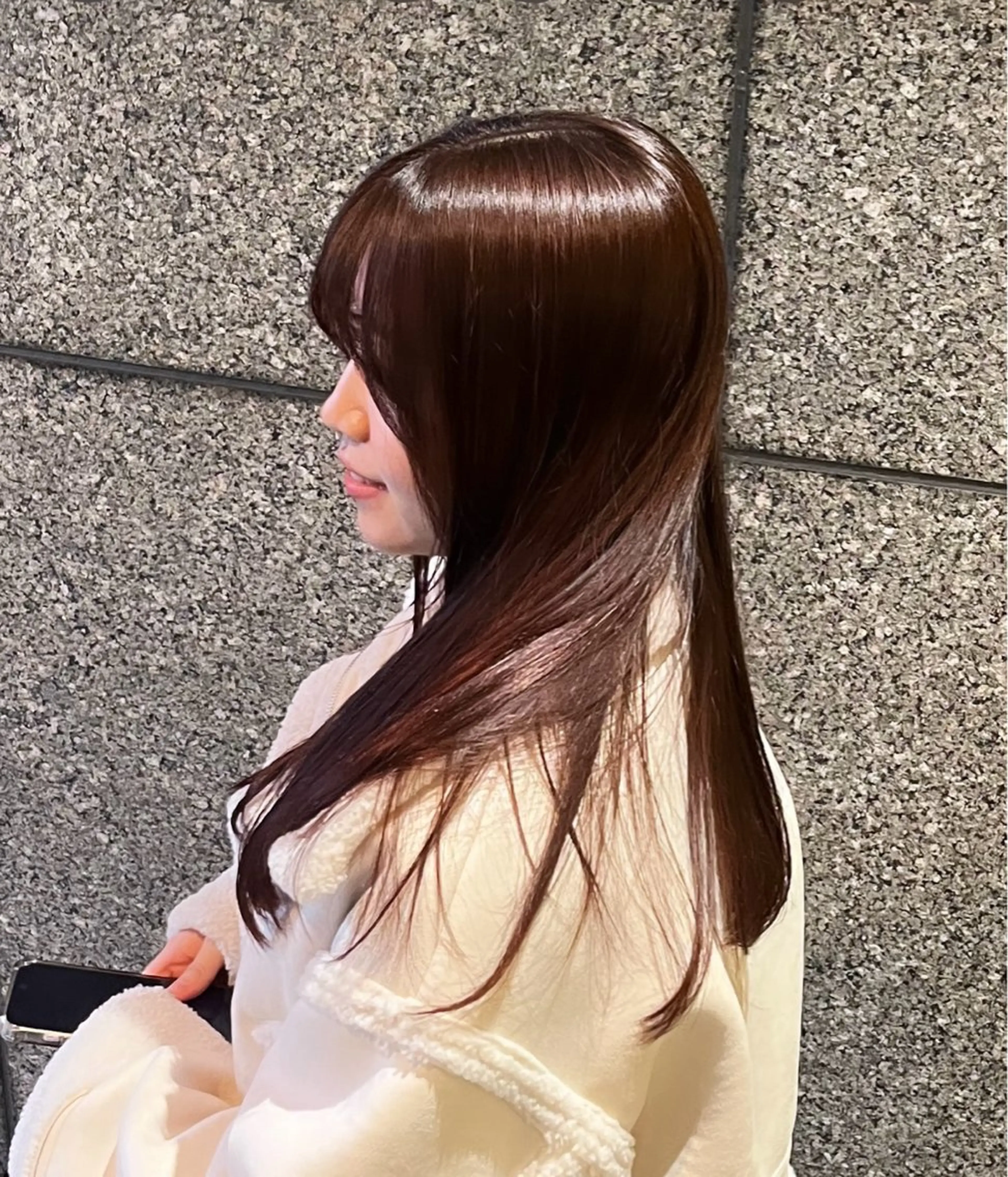 セミロング 顔周りカット レイヤーカット 小顔カット 縮毛矯正 拓斗/天神/ メンズカット👑のヘアスタイル