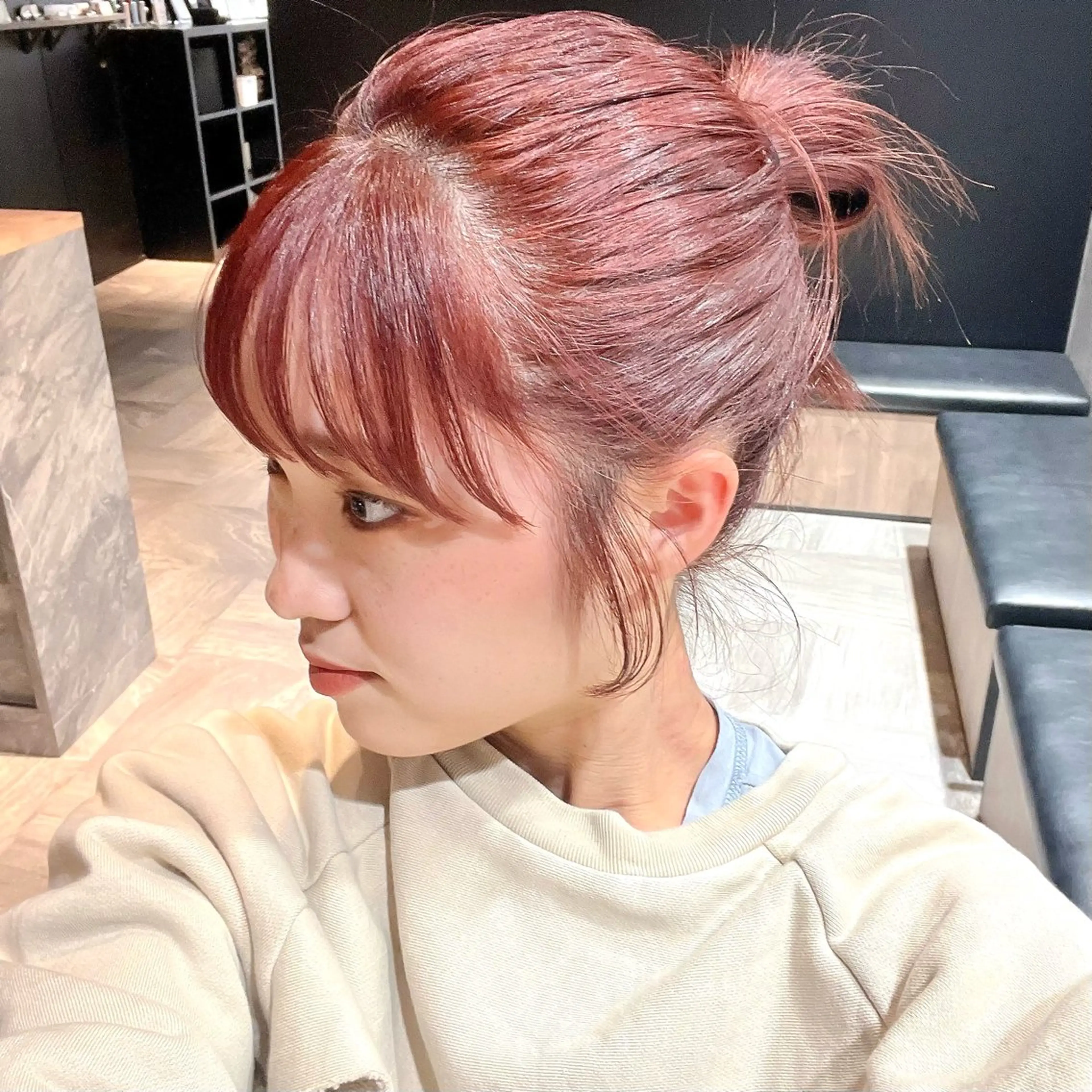 セミロング カラー 暖色/艶髪/ボブ/ ショート/Ayaのヘアスタイル