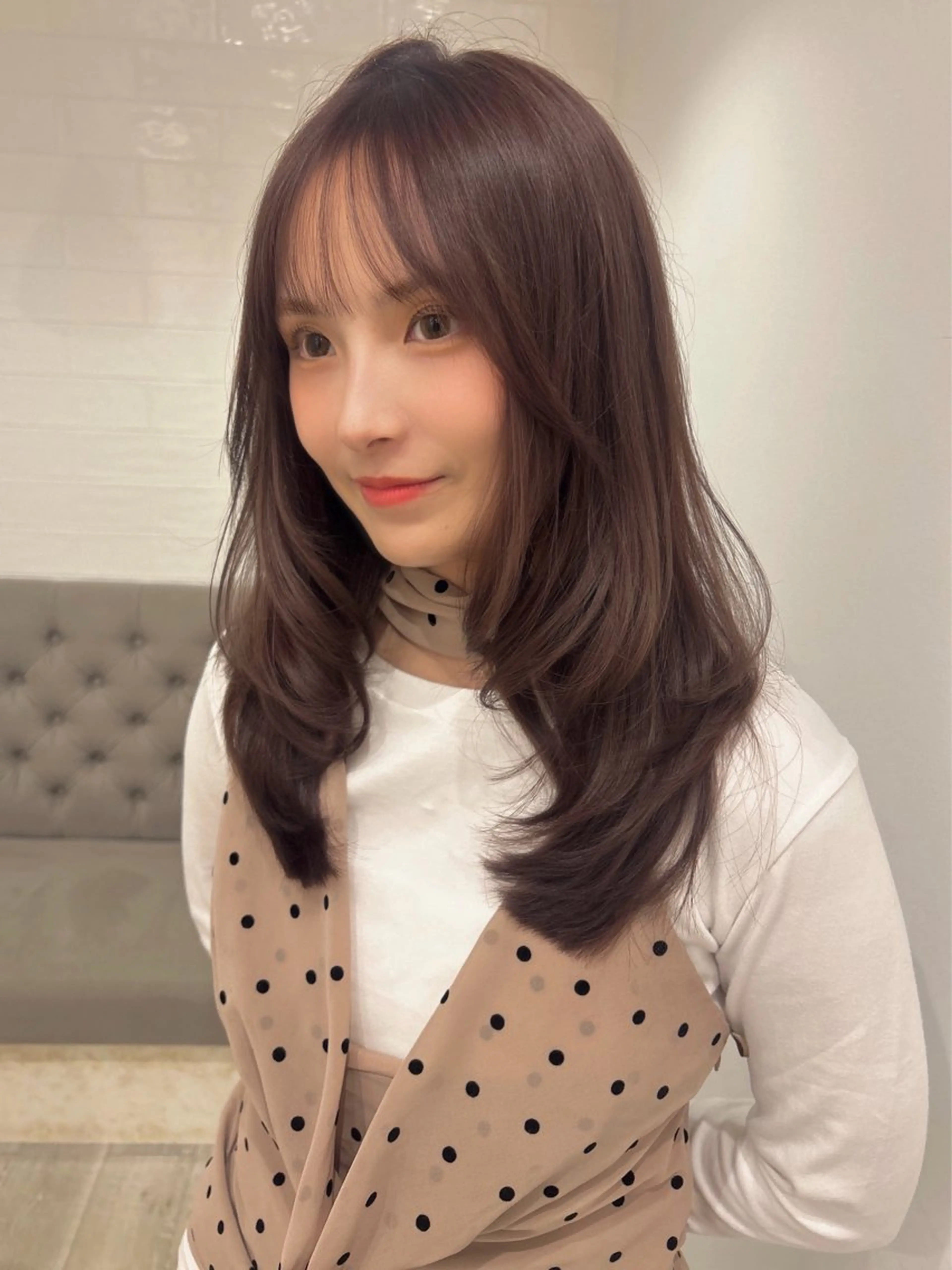 ロング カラー カット ヘアカラー トリートメント レイヤーカット/長岡 グレージュ/マユ🎀のヘアスタイル