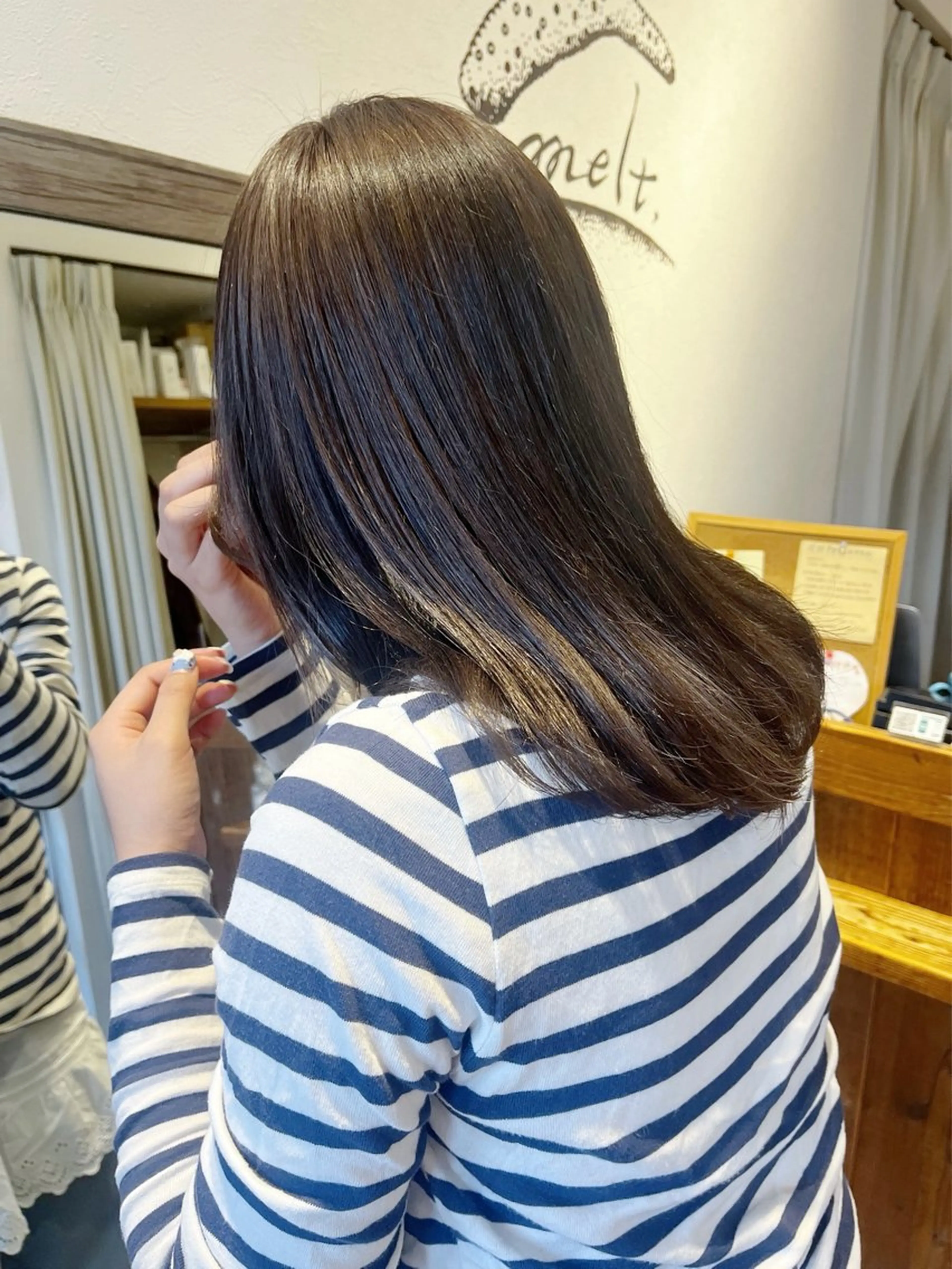 ミディアム カラー ベージュカラー ココアベージュ カット ヘアカラー 縮毛矯正 トリートメント 上品な暖色/丸みボブ Chie🪷のヘアスタイル