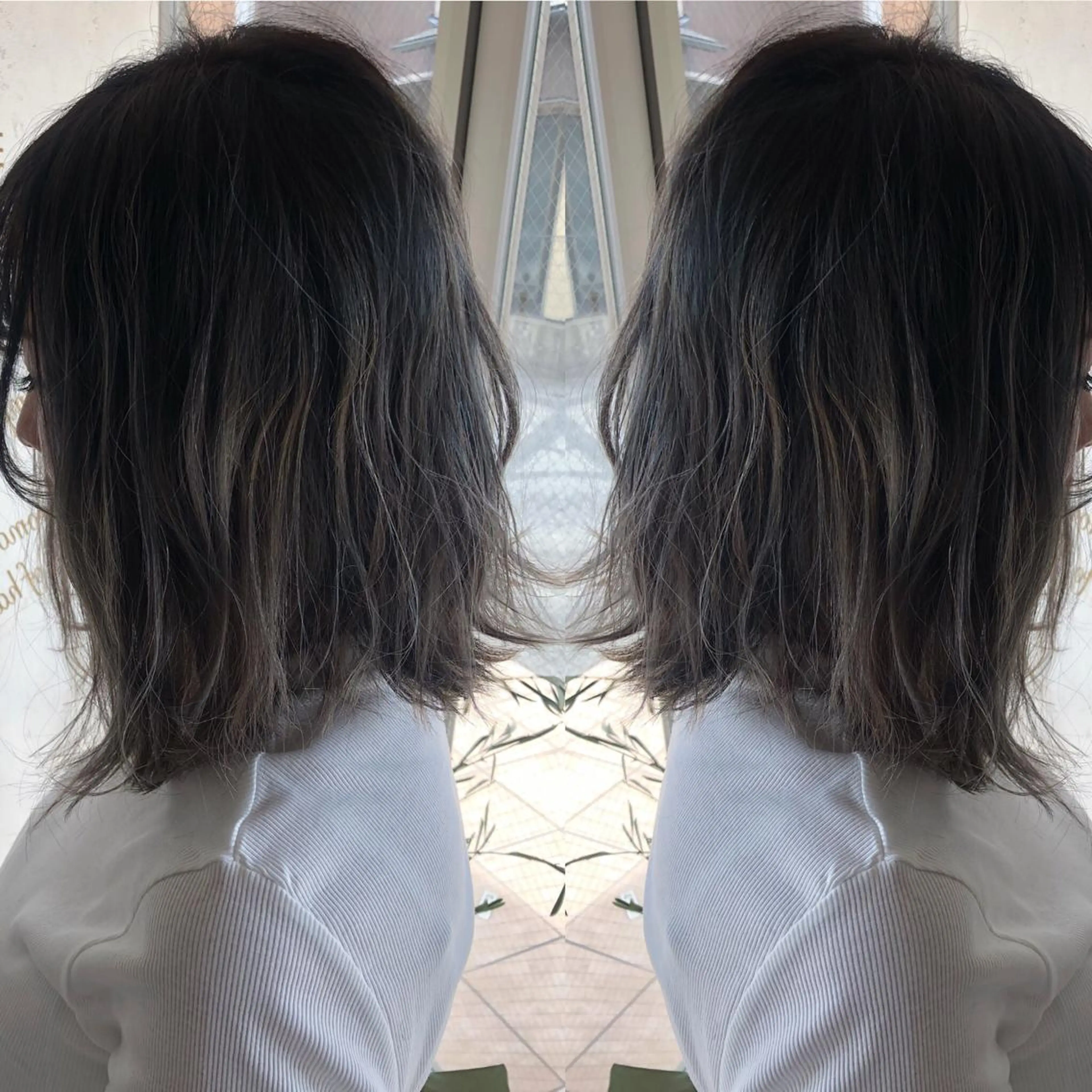 ミディアム カラー アディクシーカラー イルミナカラー くせ毛 髪質改善 縮毛矯正 美容室tuuli 大名店所属・tuuli トゥーリのヘアスタイル