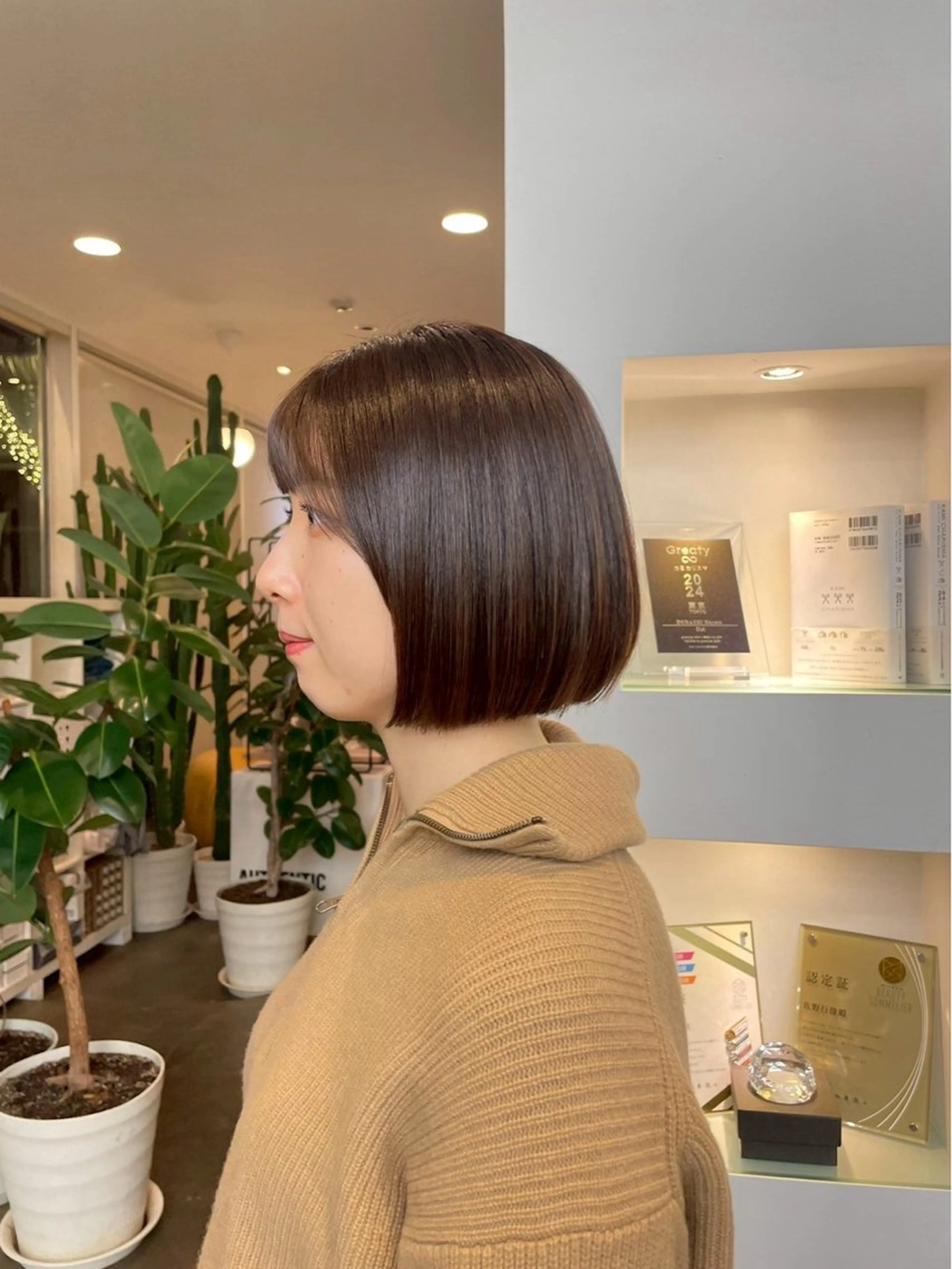 ショート ヘアアレンジ ボブ カット ヘアカラー トリートメント DIFINOaoyama所属・🎧ayaka/ボブ /透明感カラー🩵のヘアスタイル