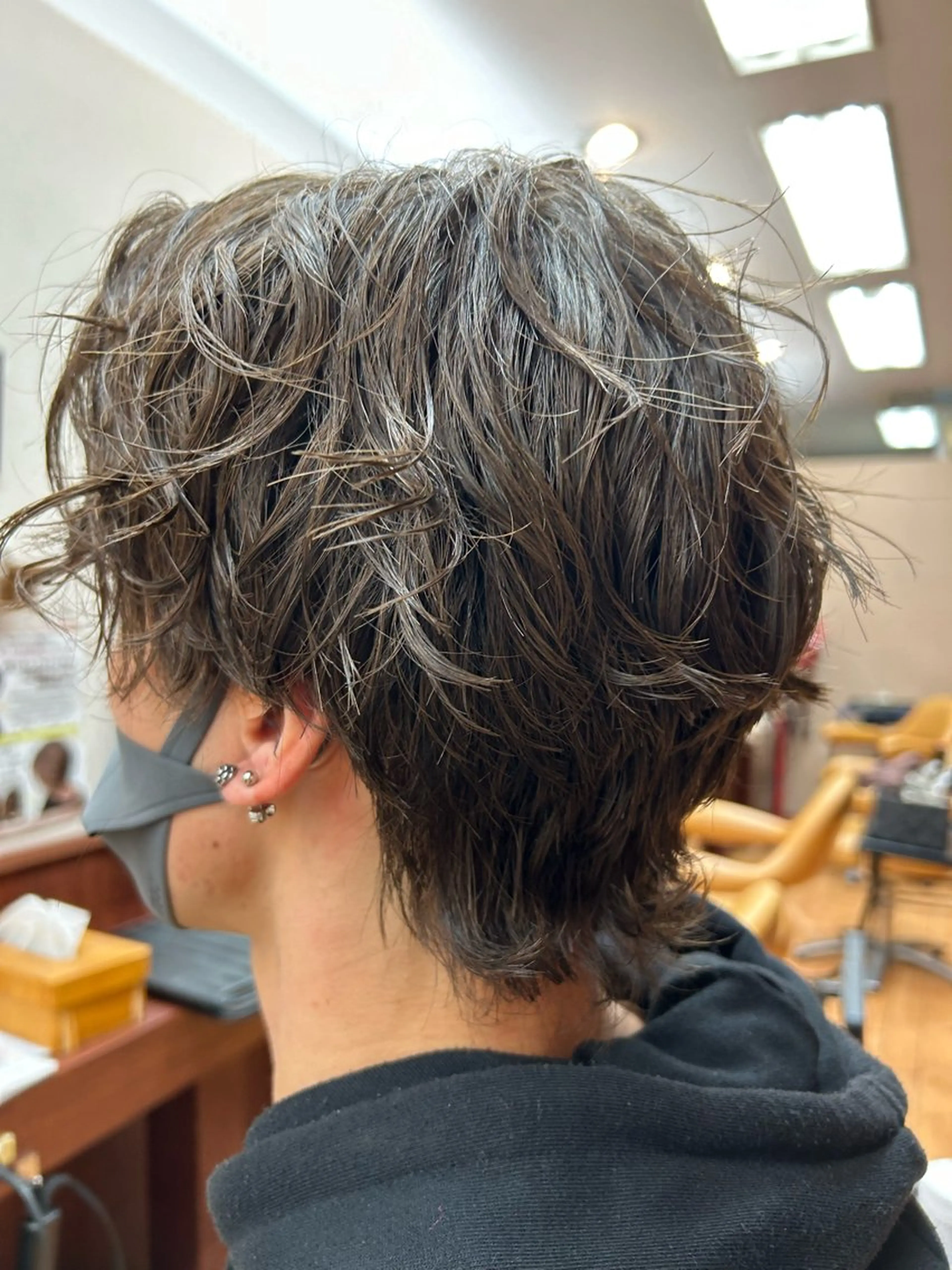 パーマ メンズ ルキ🌈ブリーチカラ ー&メンズパーマ🦄のヘアスタイル