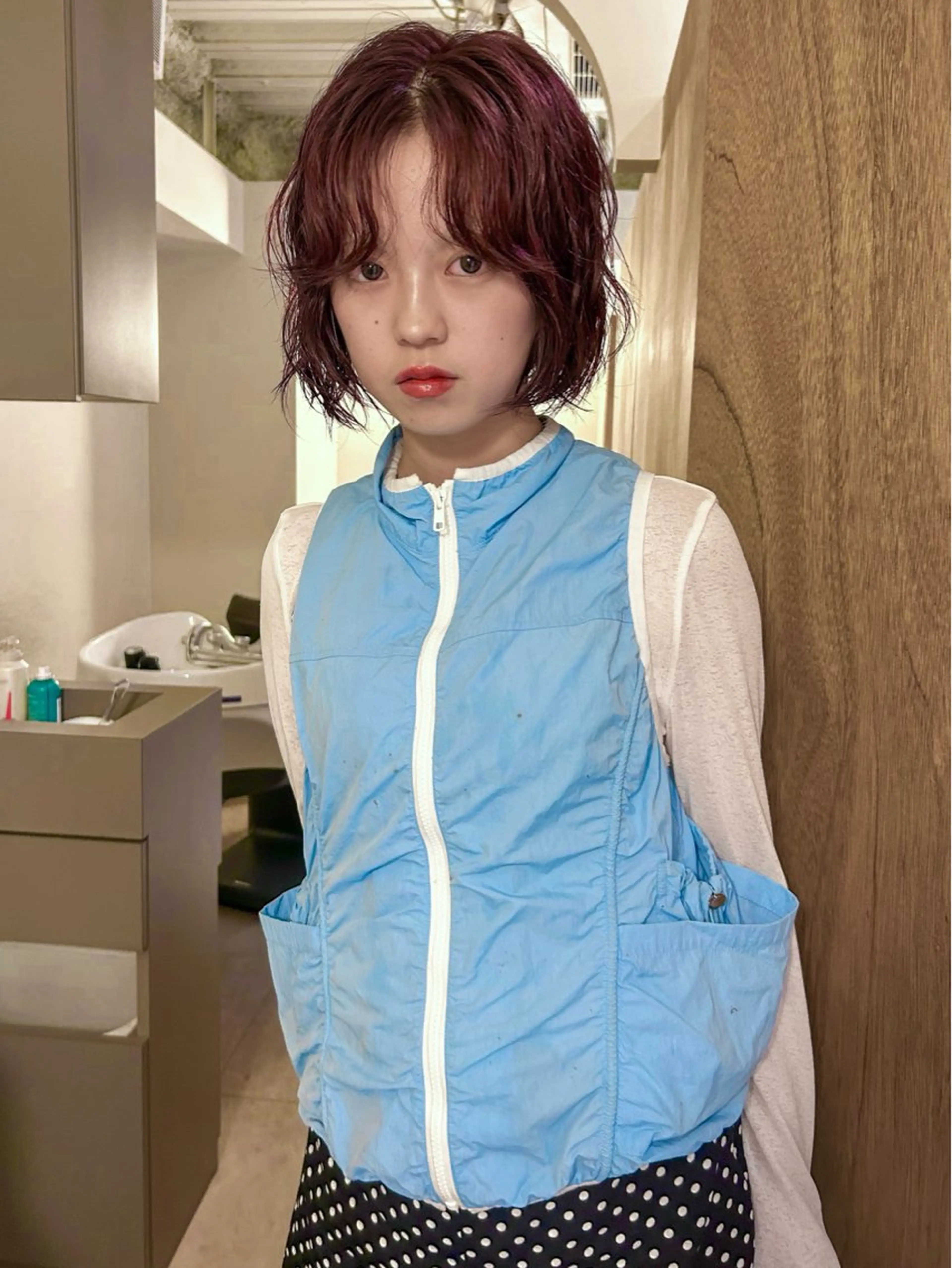 ミディアム カラー 上田 恋菜のヘアスタイル