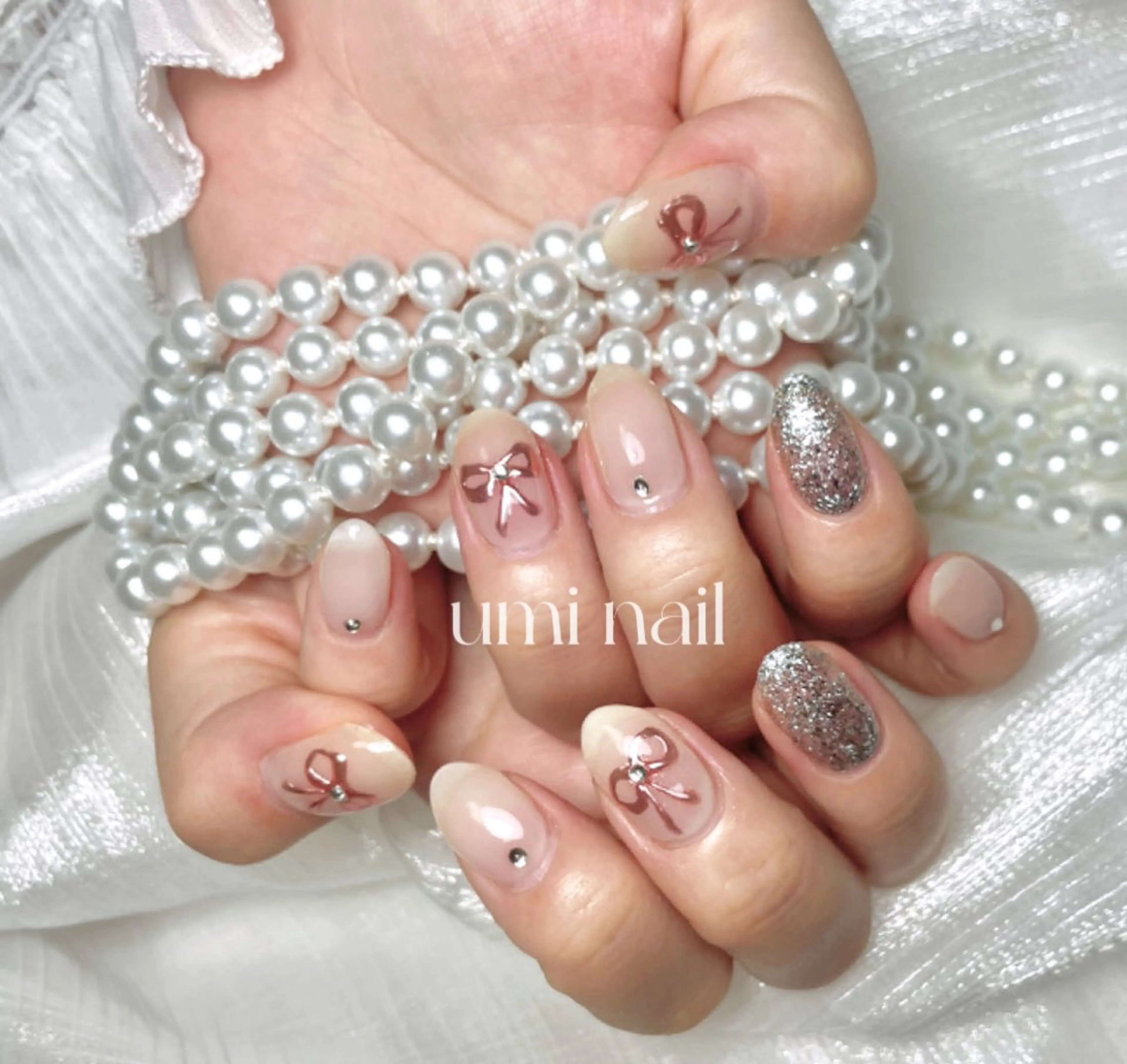 ネイル アートネイル フレンチネイル ジェルネイル グラデーション ミラーネイル LUXE NAIL SALONのネイルデザイン