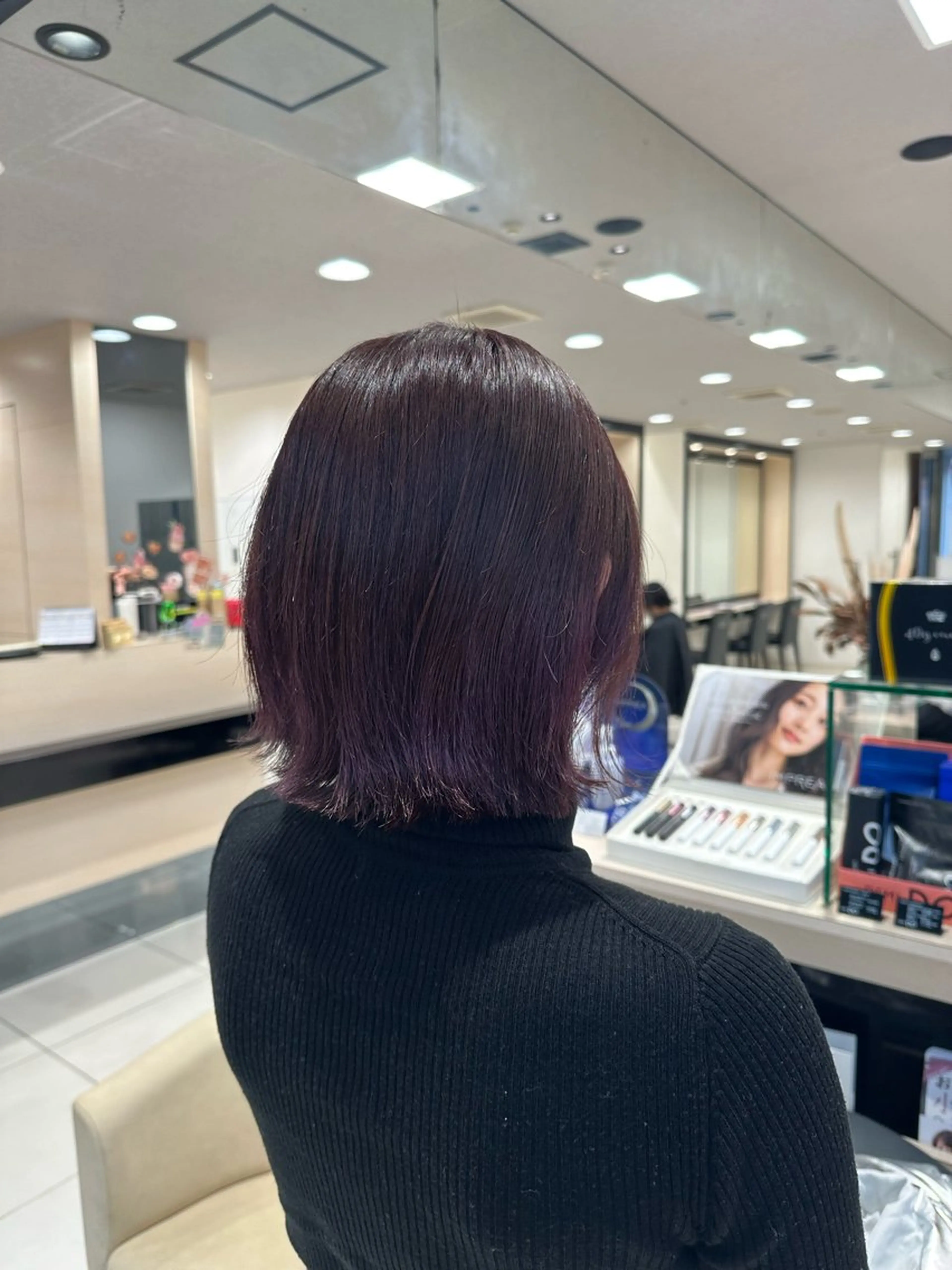 ミディアム パープルカラー カット ヘアカラー クロスパーマ/うる艶 カラー/Kurumiのヘアスタイル