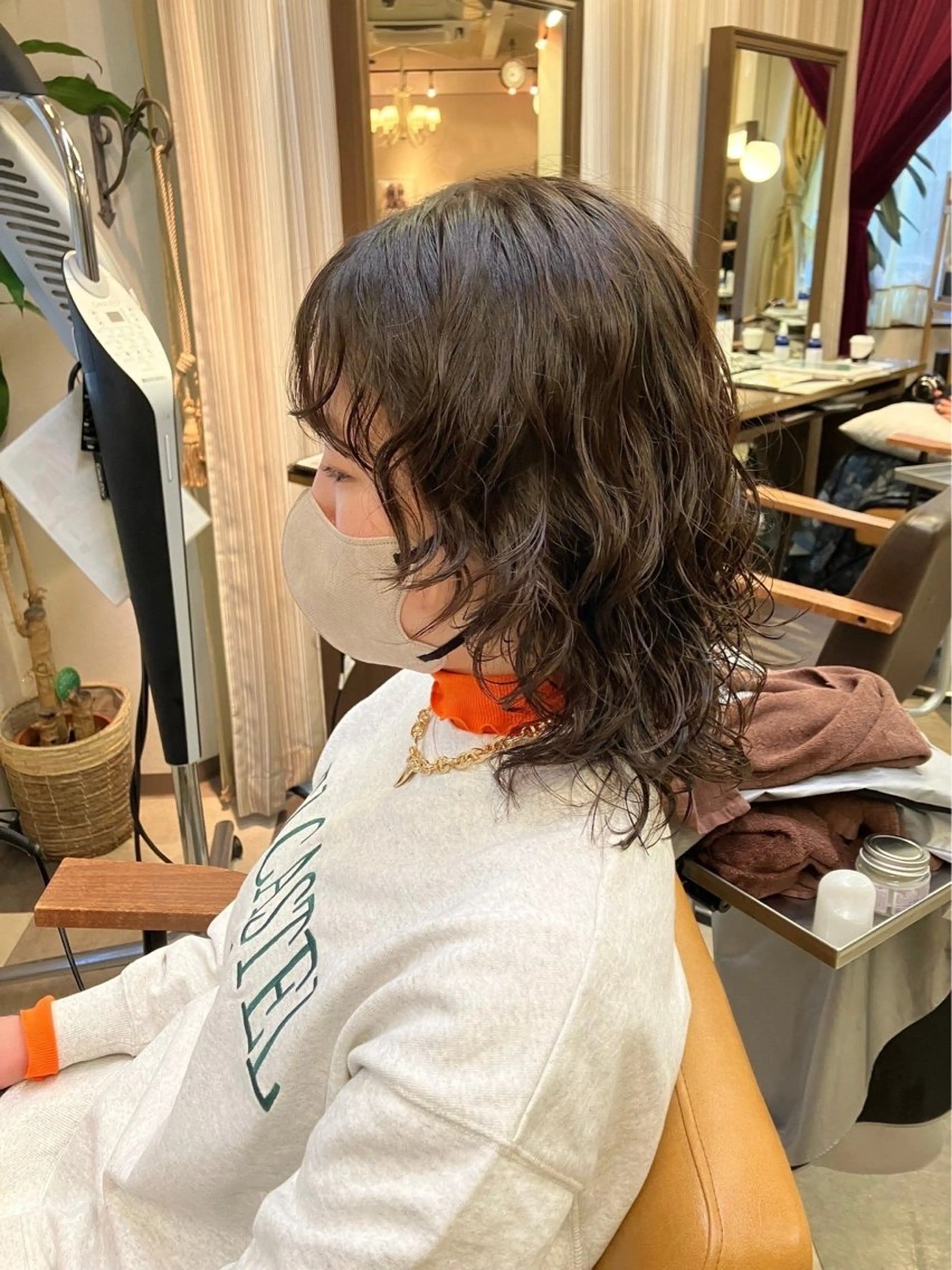 ミディアム ミディアムパーマ ウルフカット coverhairbliss上尾所属・阿部 雲母のヘアスタイル