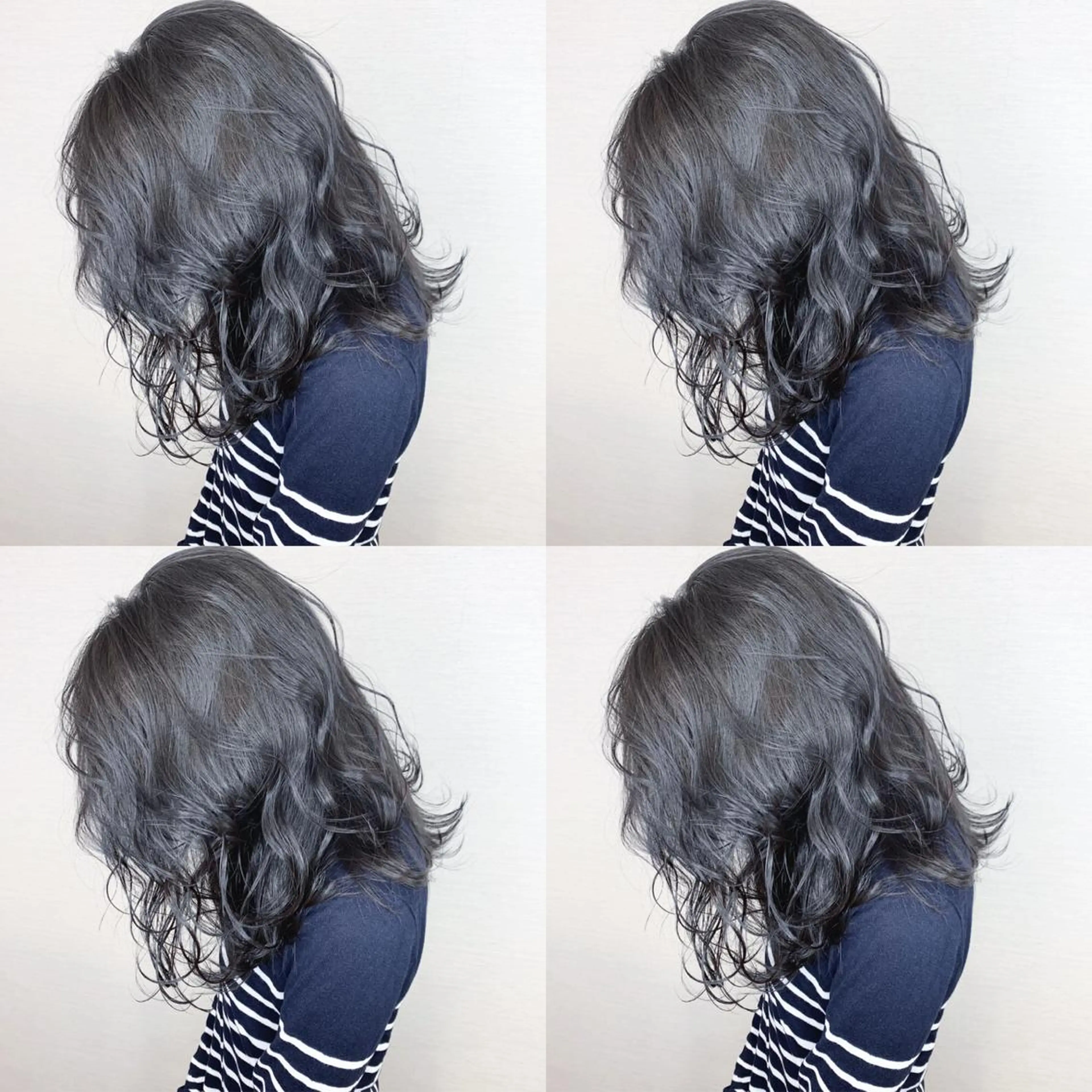 セミロング カラー 韓国レイヤーカット/ ダブルカラーのヘアスタイル