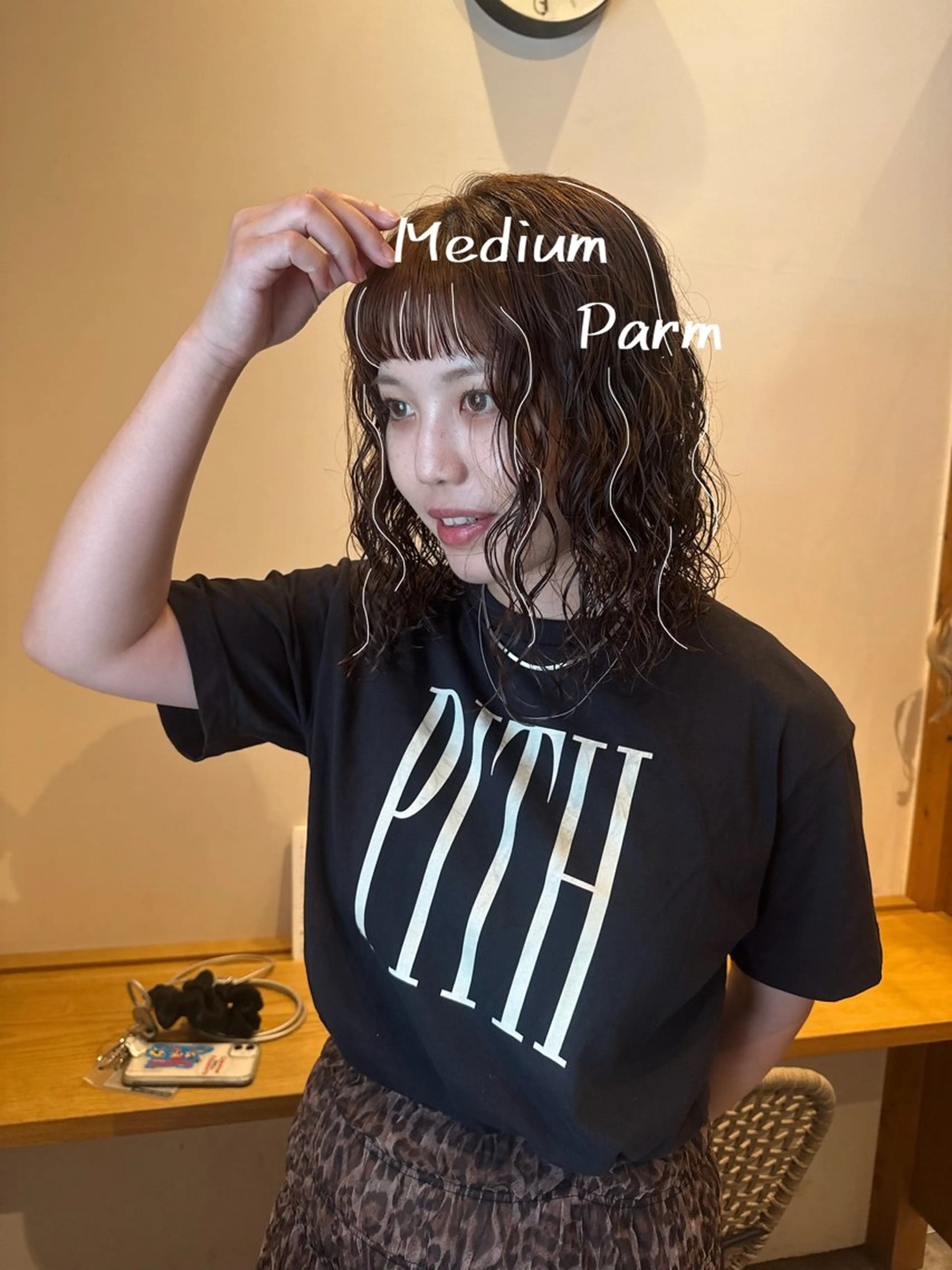 ミディアム パーマ ミディアムパーマ パーマ トリートメント ENIF　大島 芽生のヘアスタイル