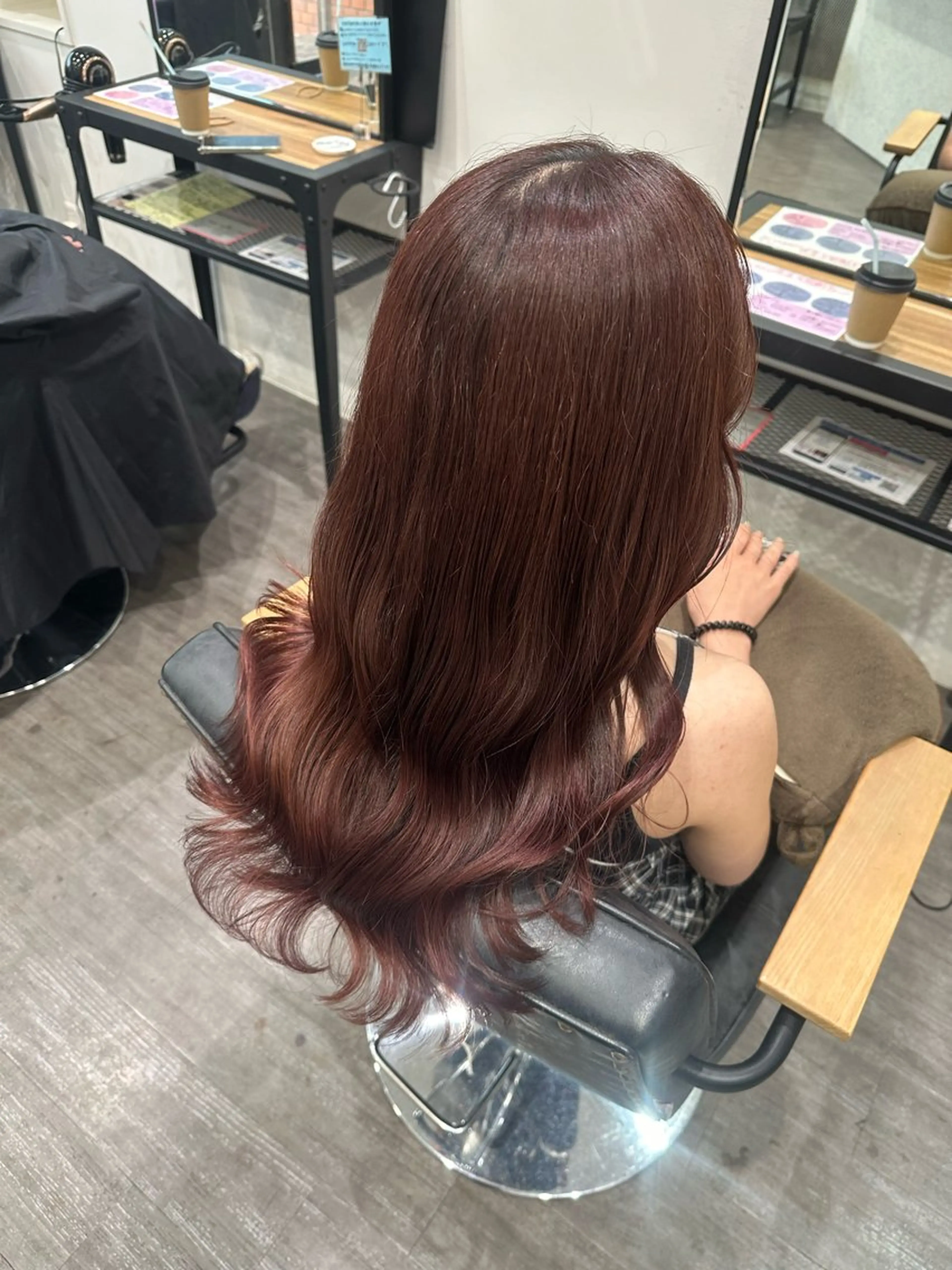 セミロング カラー ブラウンカラー ローズカラー ローズブラウン カット ヘアカラー トリートメント 艶髪レイヤー上田 紗也🇰🇷💗のヘアスタイル