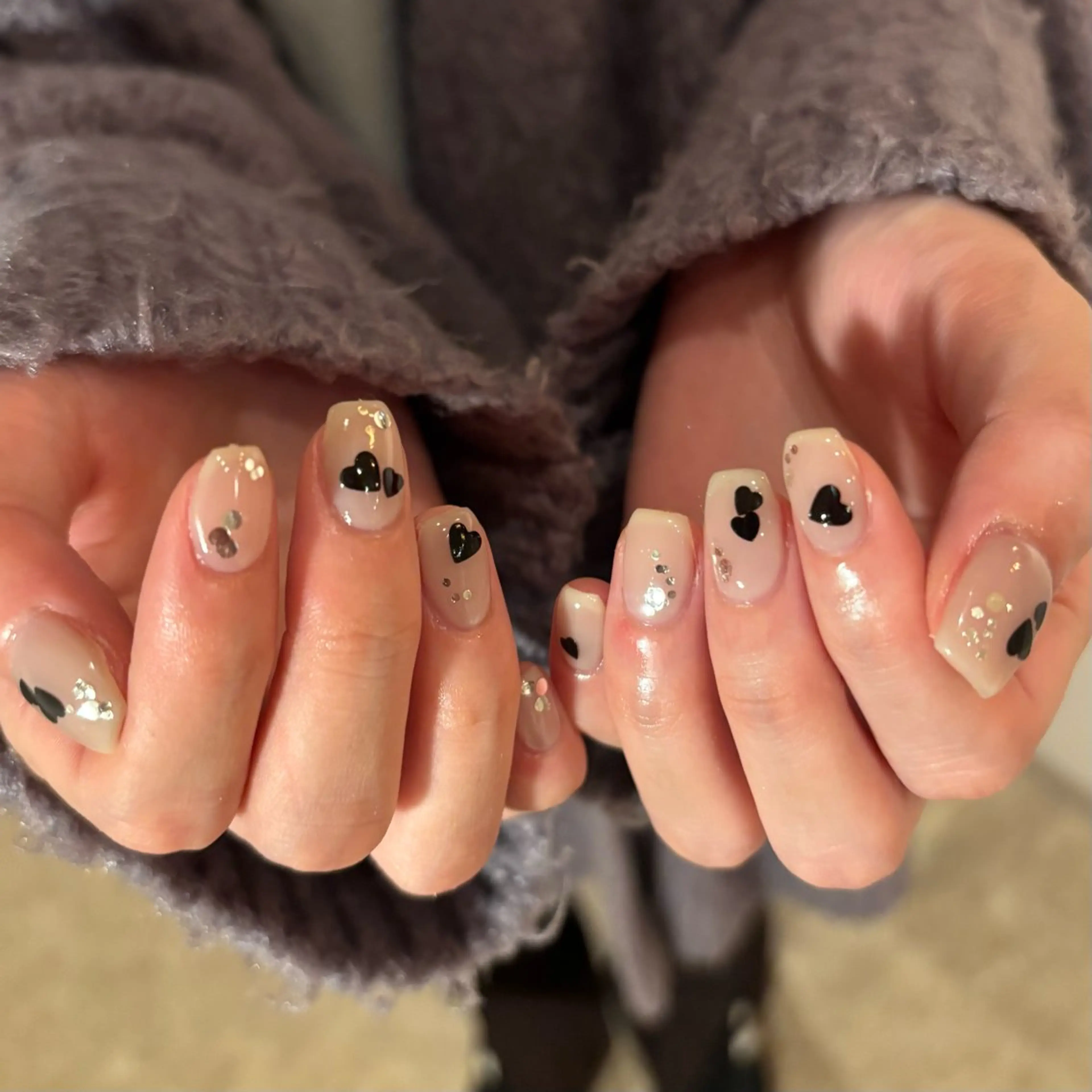 ネイル ハート ハンドネイル scre as Etelのネイルデザイン