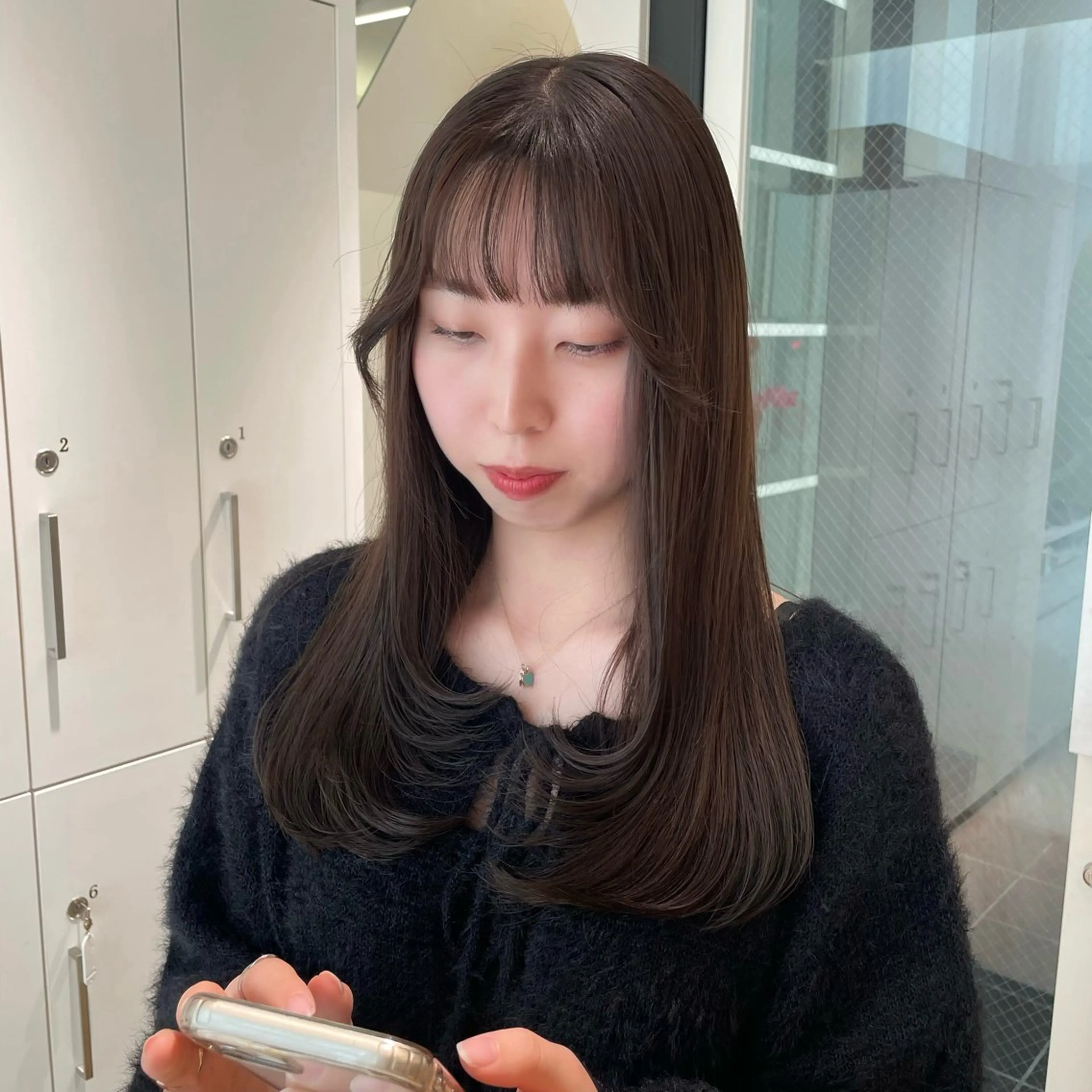 セミロング カラー カット ヘアカラー トリートメント Parve Mix /頓宮 稚愛🤍のヘアスタイル