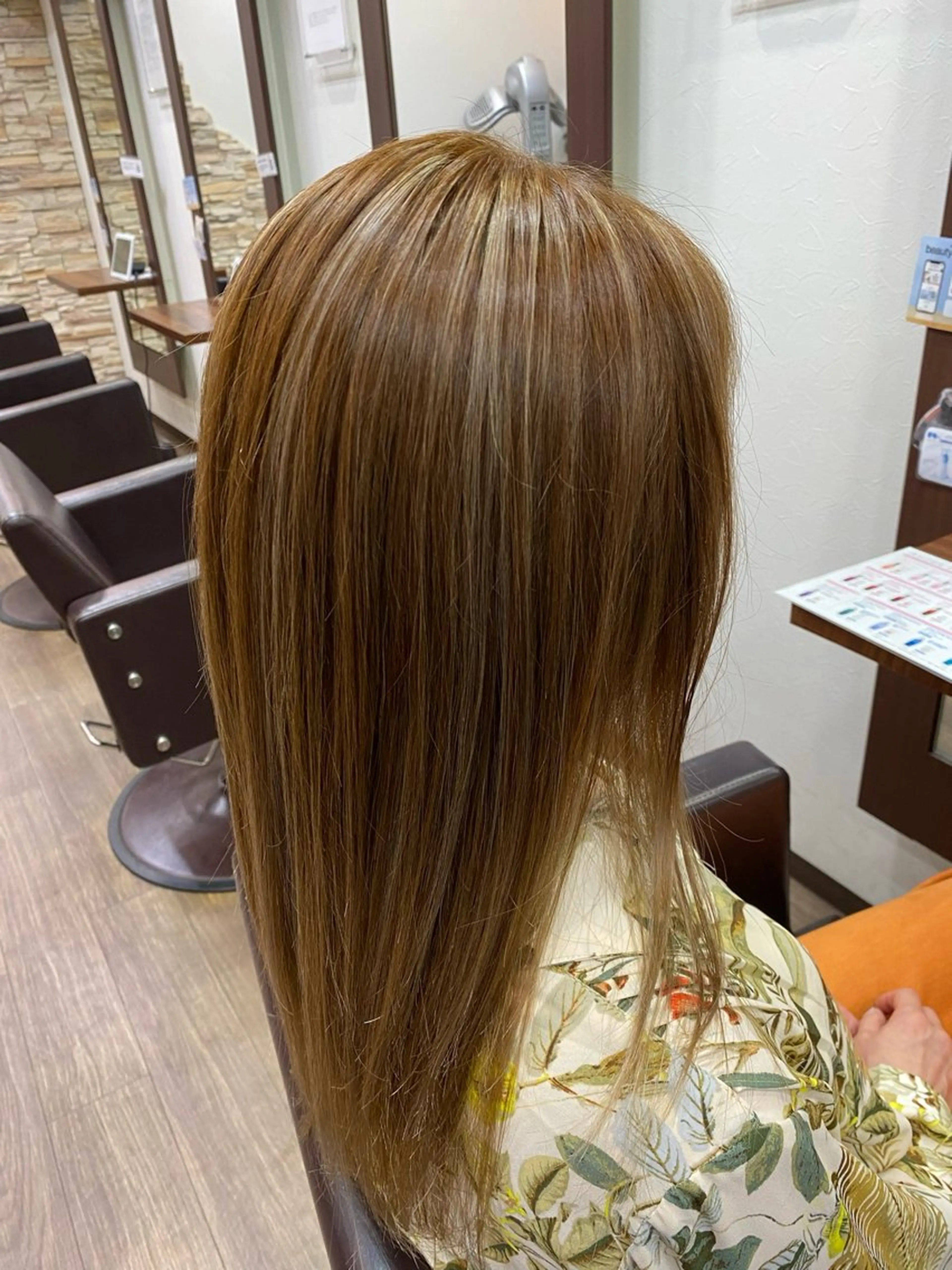 ロング ハイライト カ ノのヘアスタイル