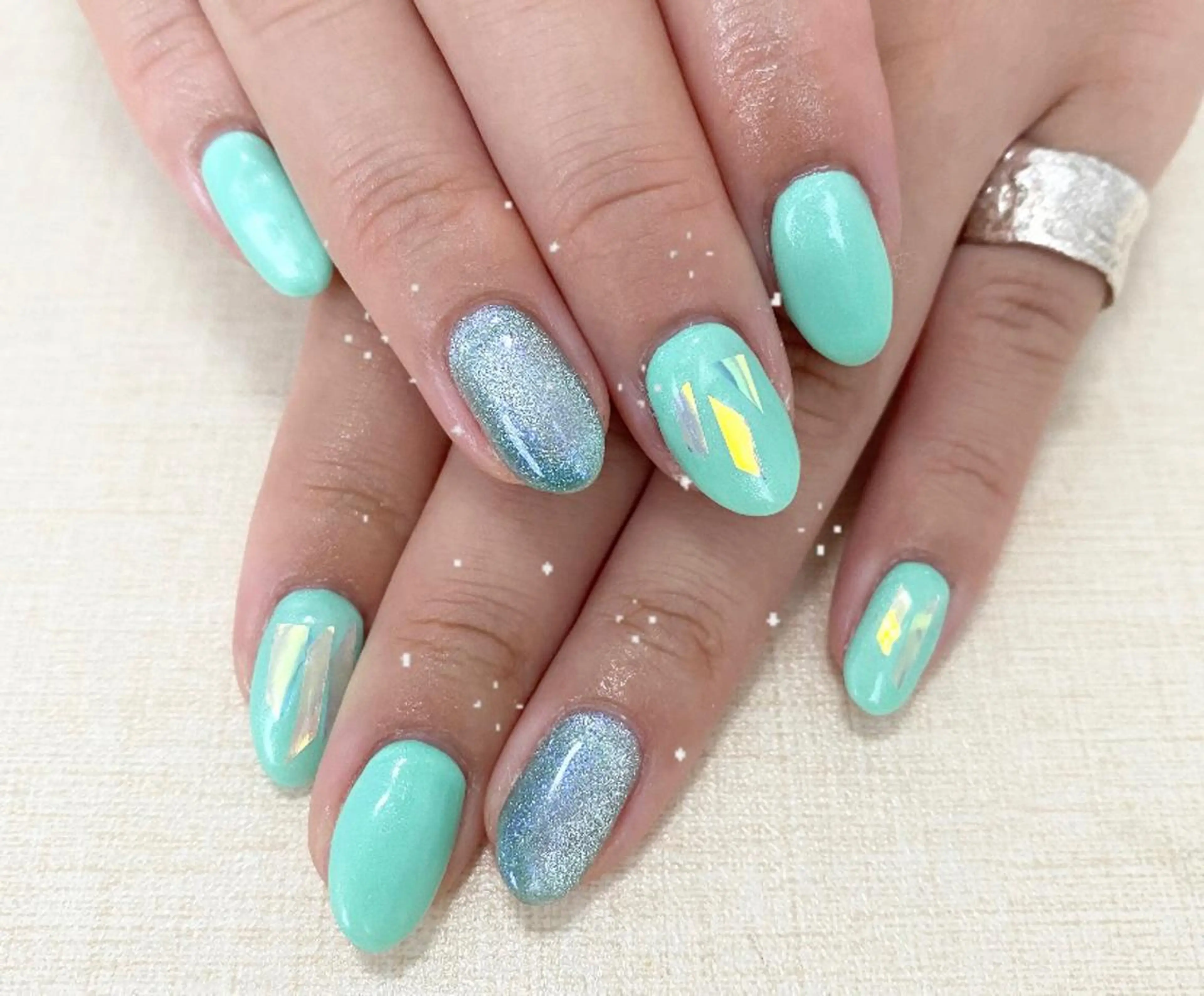 ネイル オーロラネイル マグネットネイル ハンドネイル わたなべ さやかのネイルデザイン