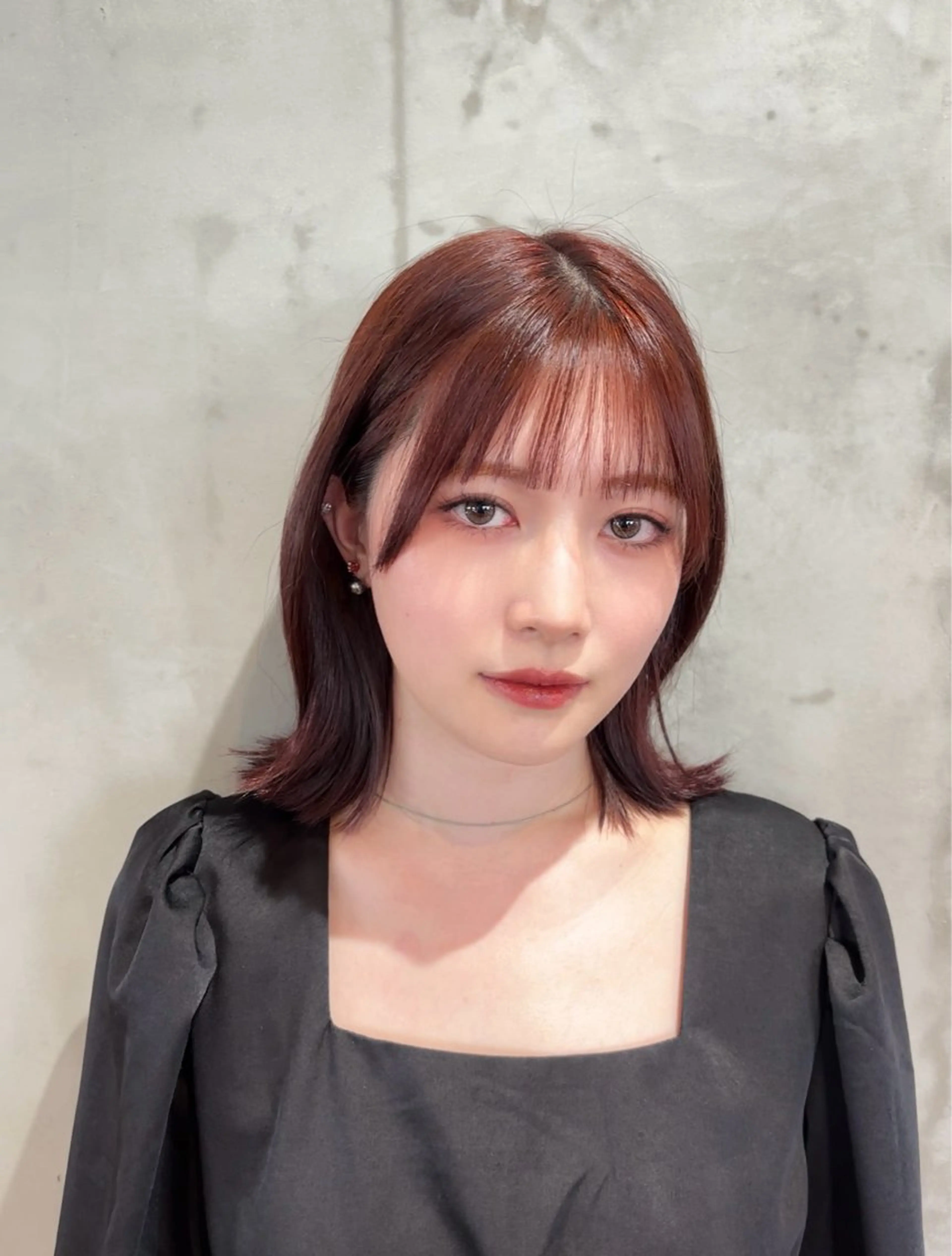 ミディアム カラー ‪‪❤︎‬韓国レイヤ ー❤︎/saraのヘアスタイル