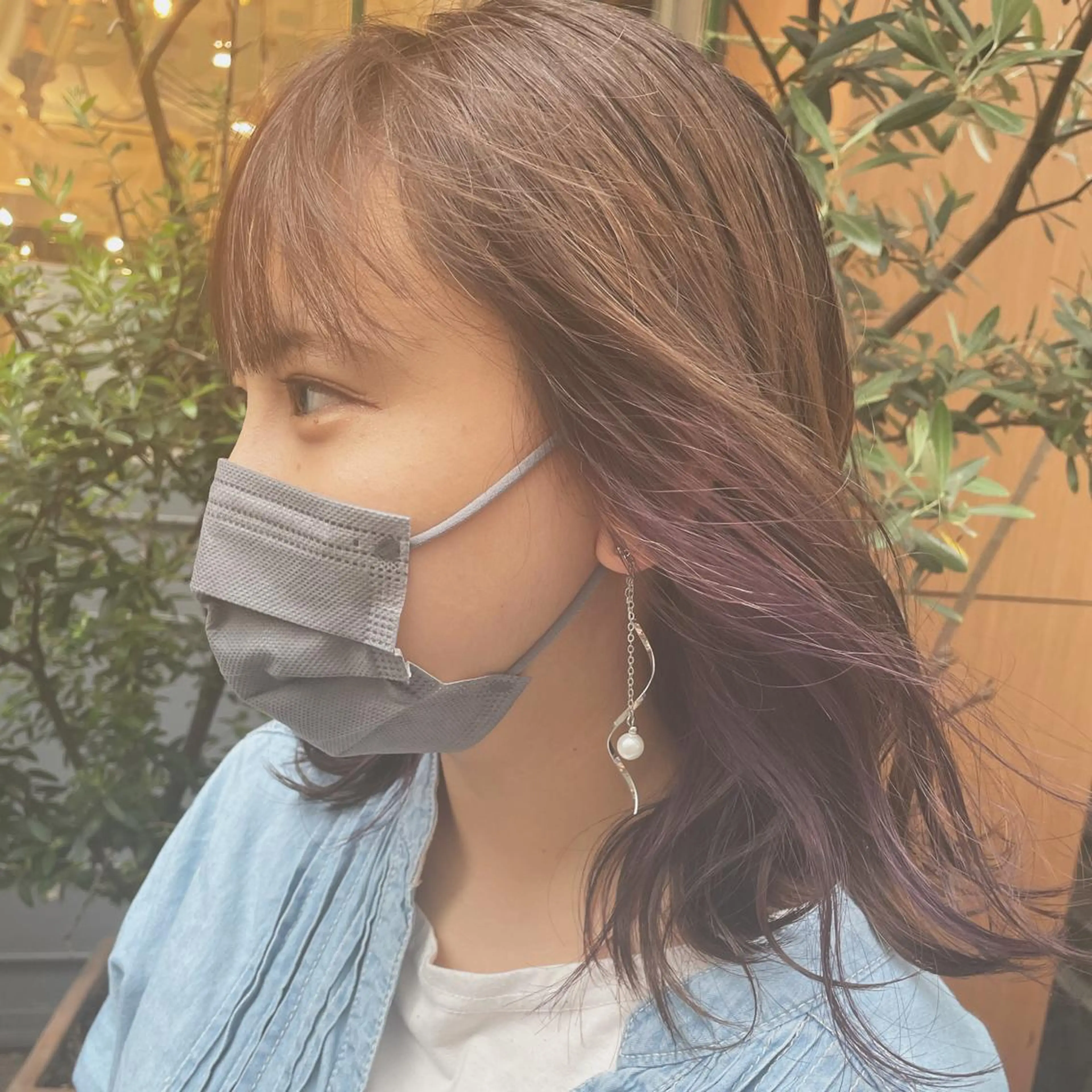 セミロング カラー ヘアアレンジ ヘアカラー ハイトーンピンク🍑 ブリーチ🍑RINAのヘアスタイル