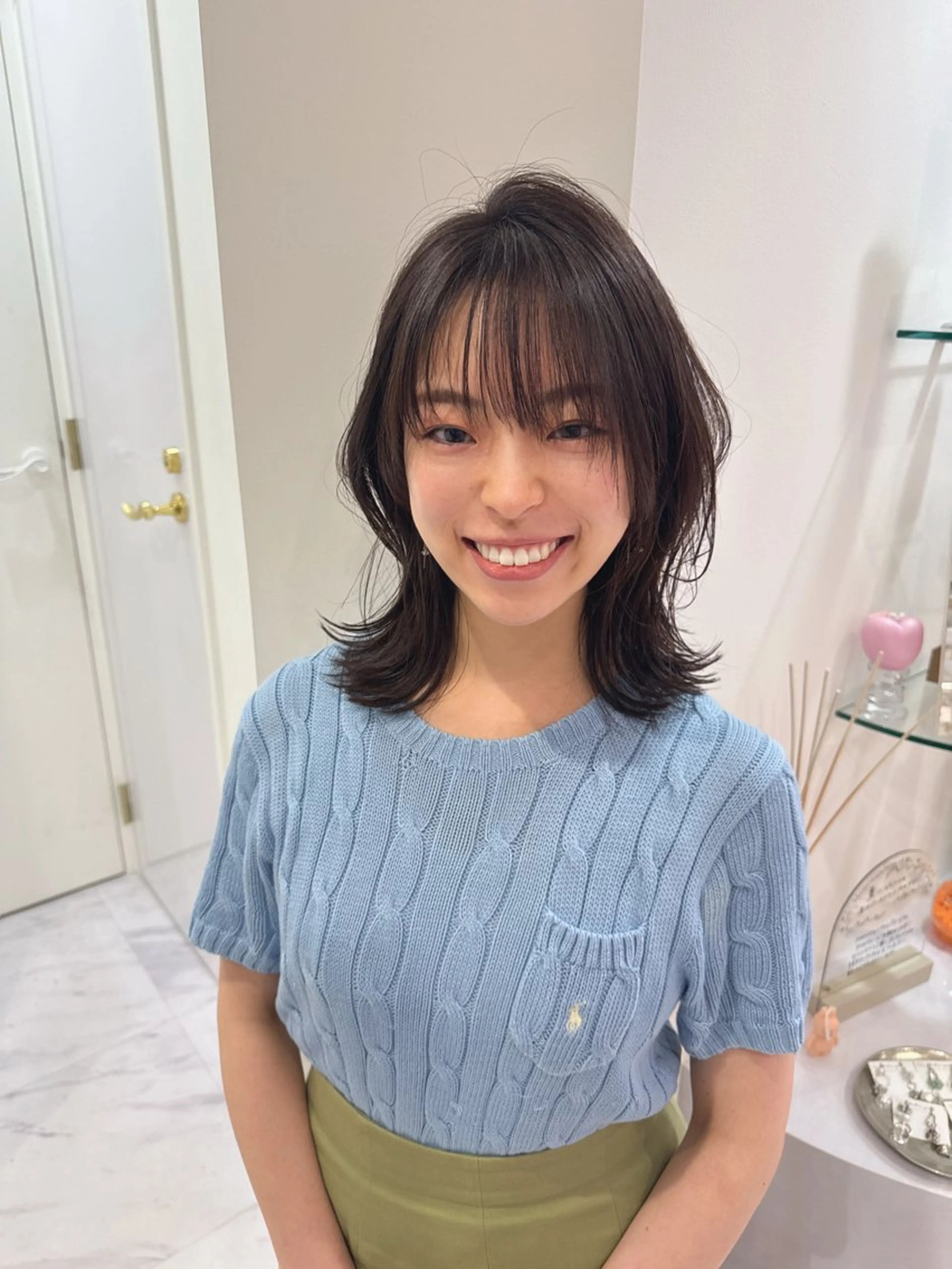 ミディアム カラー カット ヘアカラー トリートメント 🌟TOSHI/透明 感カラー/ショートのヘアスタイル