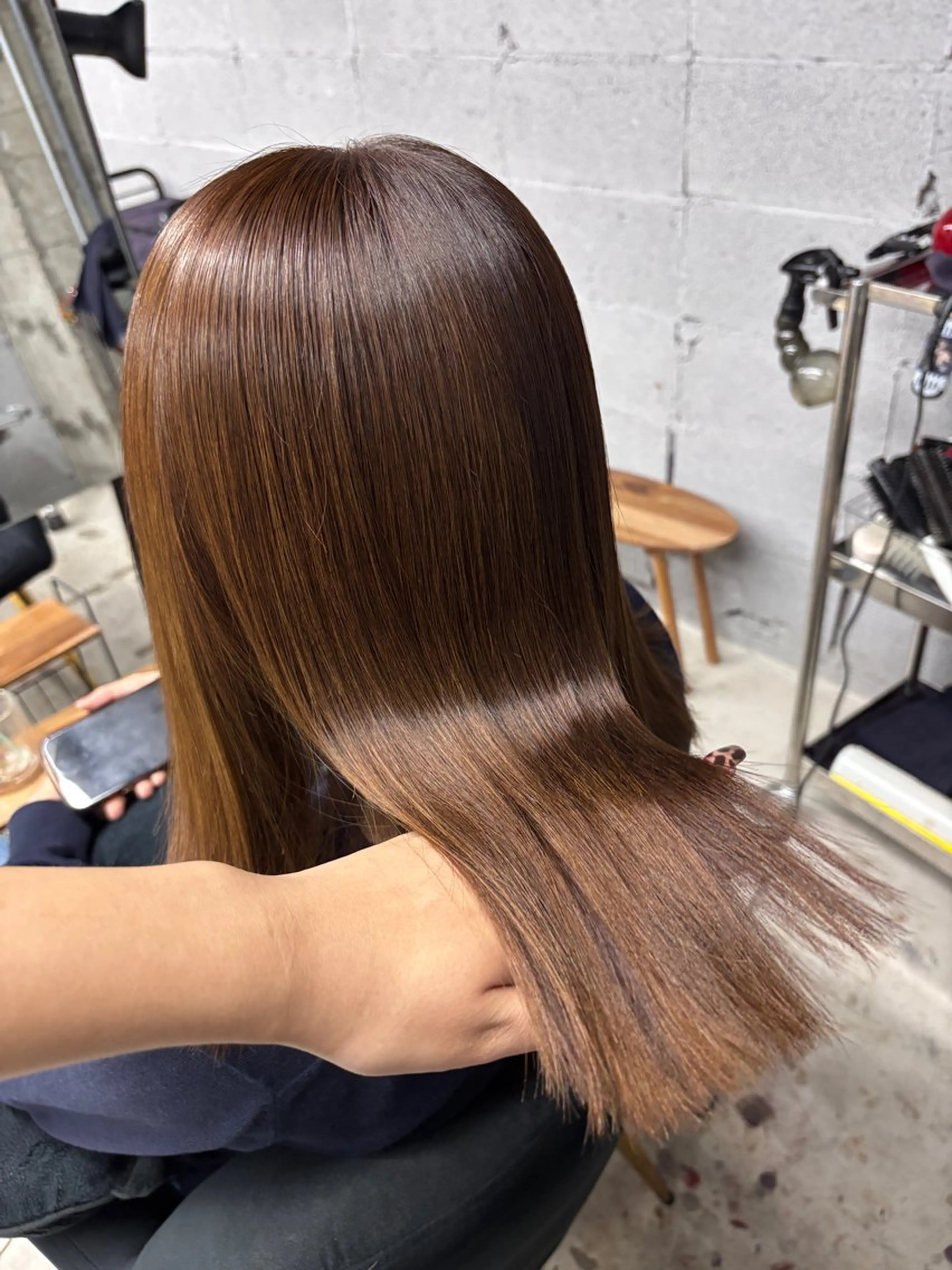 ミディアム ミディアムパーマ ケアカラー 髪質改善 縮毛矯正 ヘアカラー 縮毛矯正 艶ｶﾗｰ🫧 Rico💗空き🈶のヘアスタイル