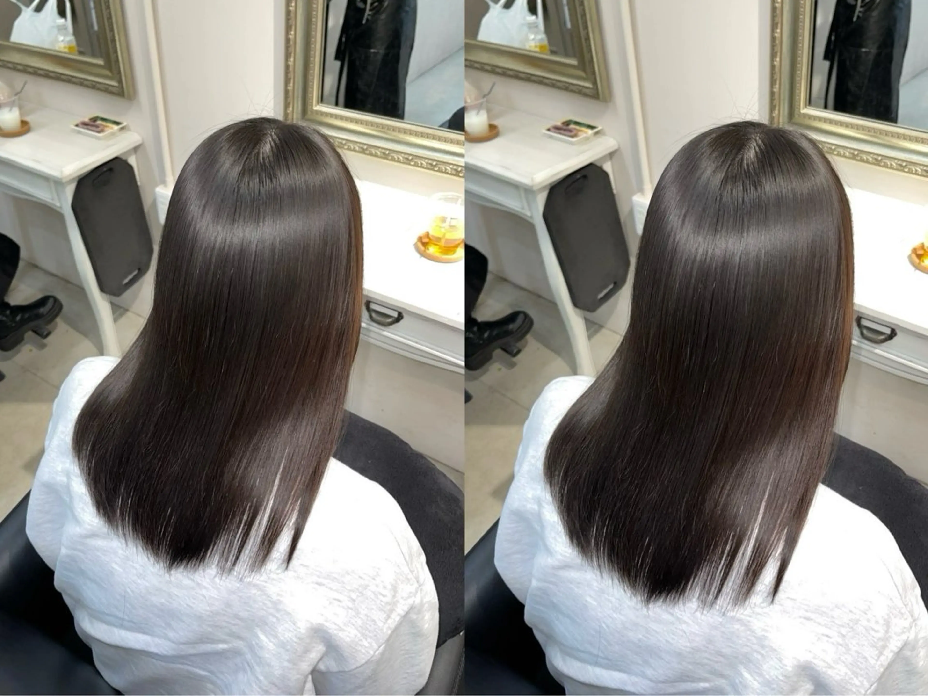 セミロング カット 縮毛矯正 早﨑 映天のヘアスタイル