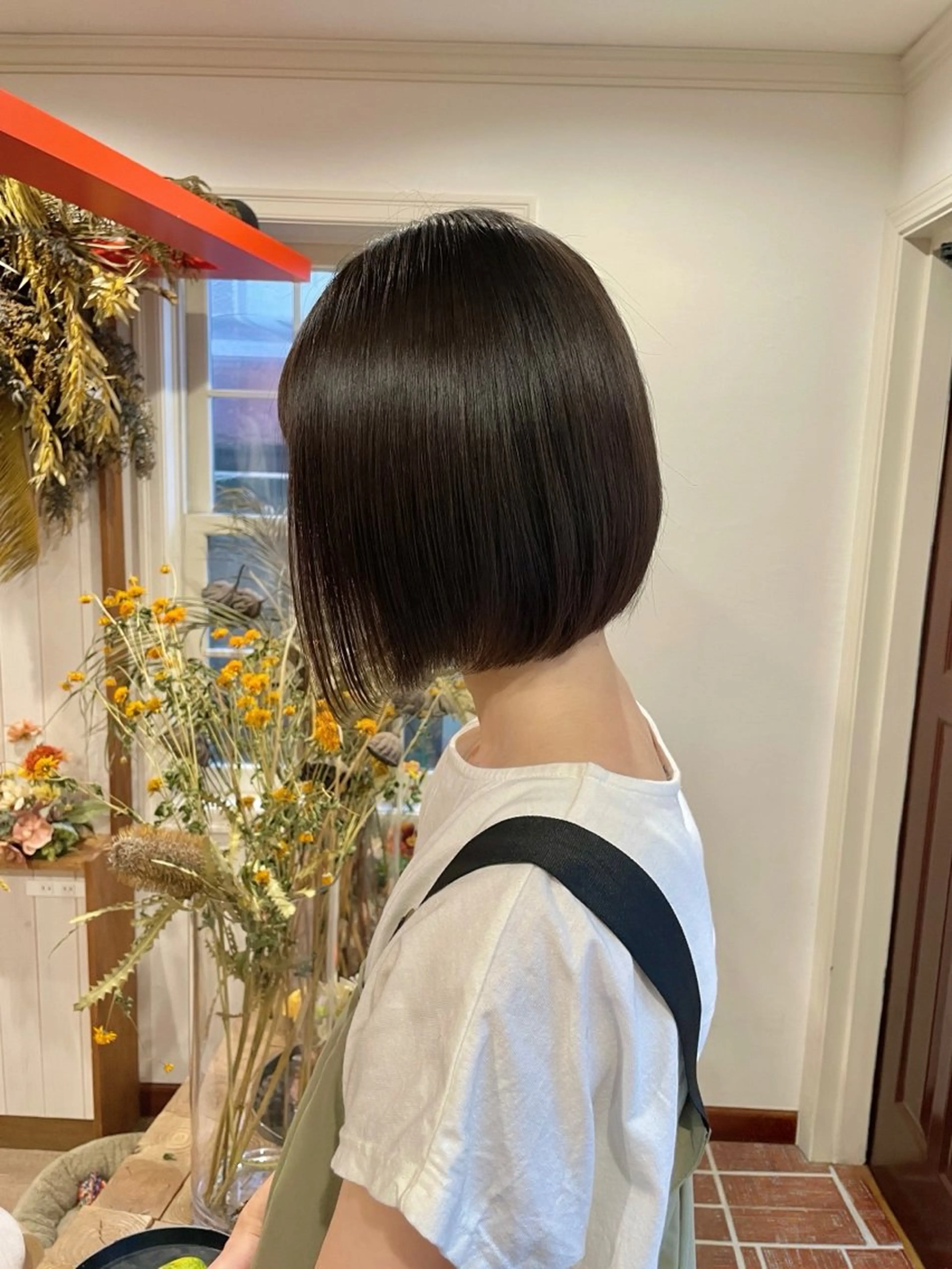 ショート ショートボブ ボブ 顔まわりレイヤー 顔周りカット 髪質改善 カット 縮毛矯正 トリートメント 表参道/髪質改善/ 髪質改善カラー/遠藤のヘアスタイル