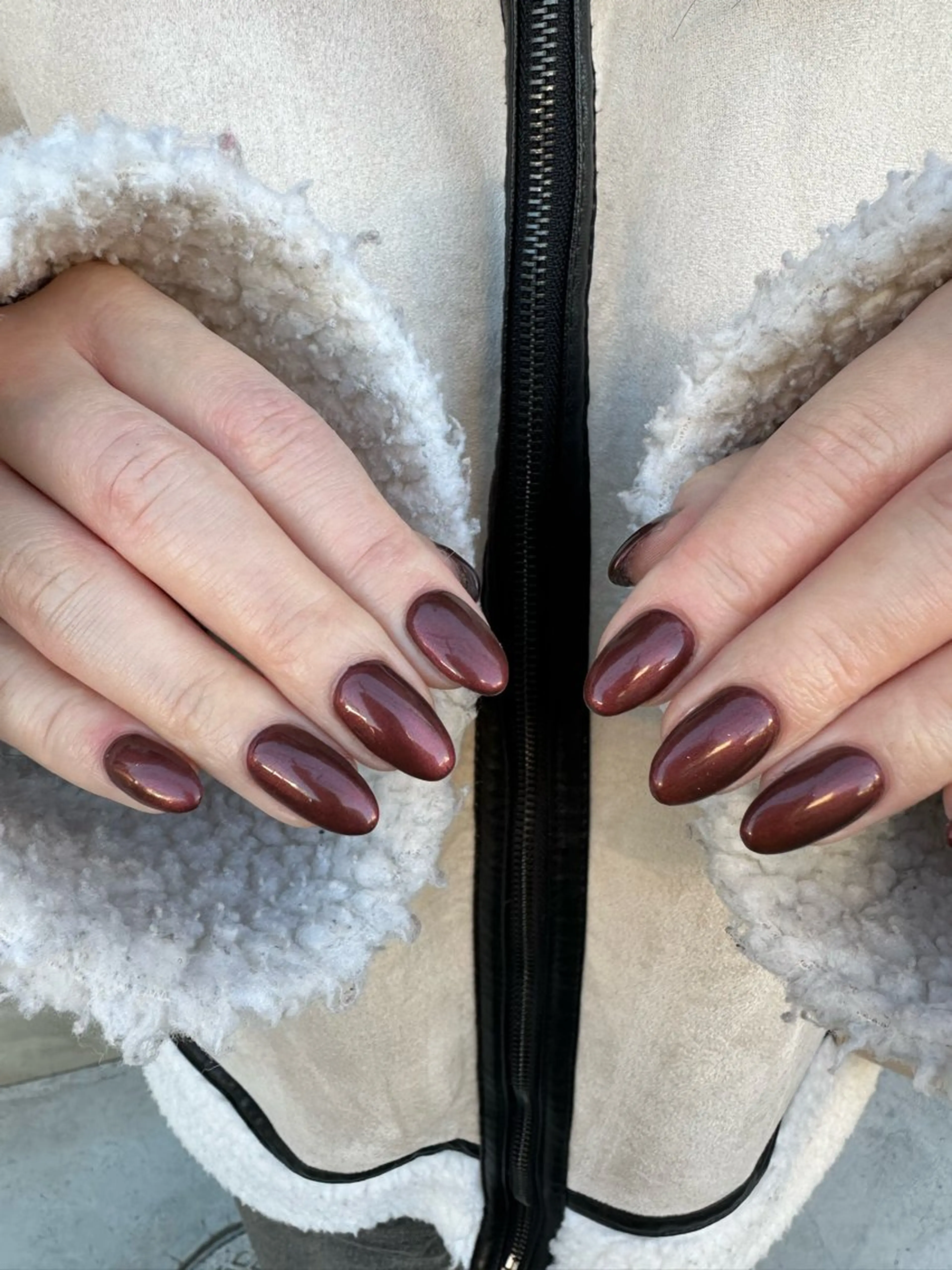 ネイル ブラウン ラメ(グリッター) ハンドネイル Gemies所属・nanako_ Gemiesのネイルデザイン