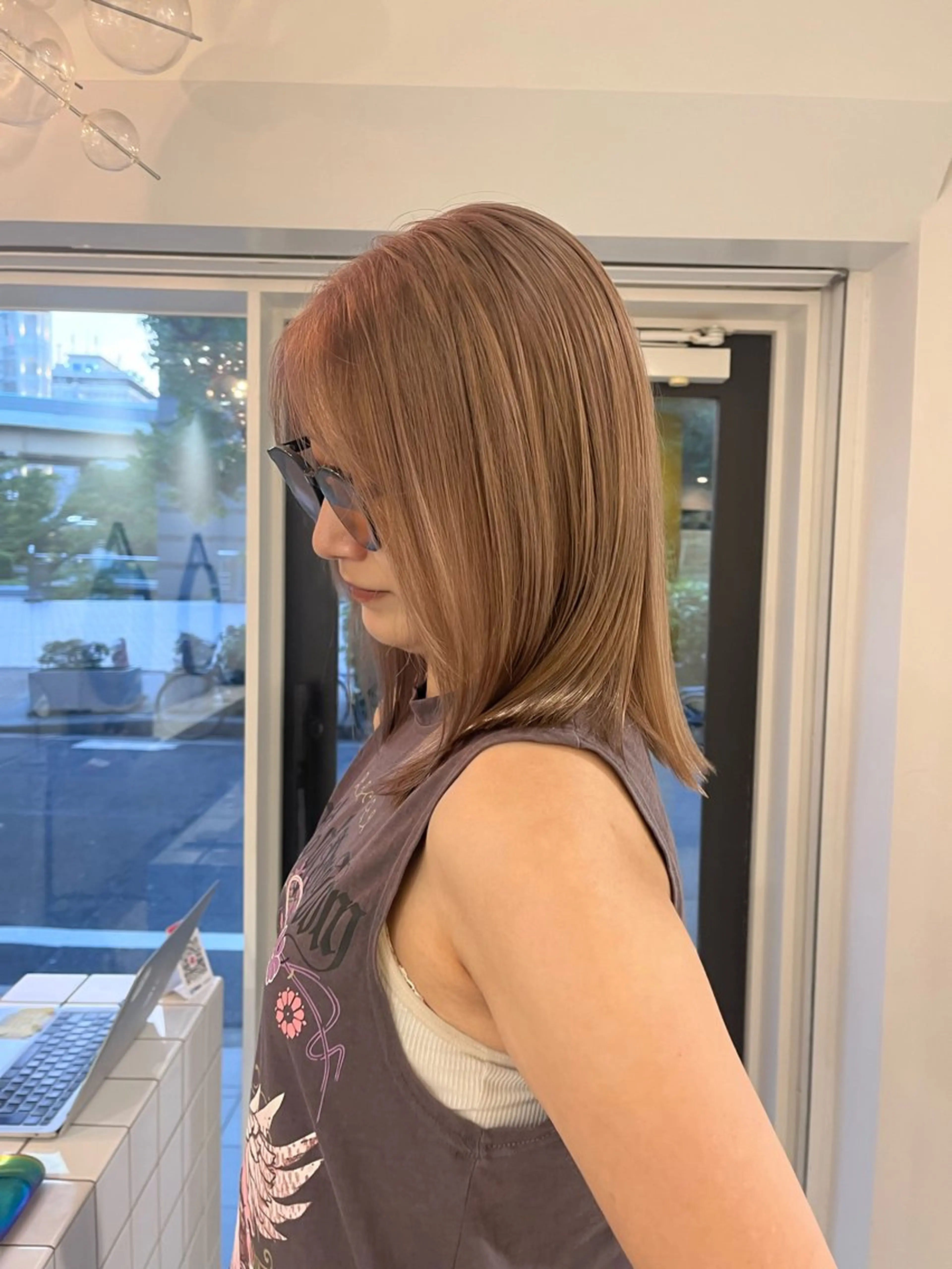 セミロング カラー 文字 遼哉のヘアスタイル