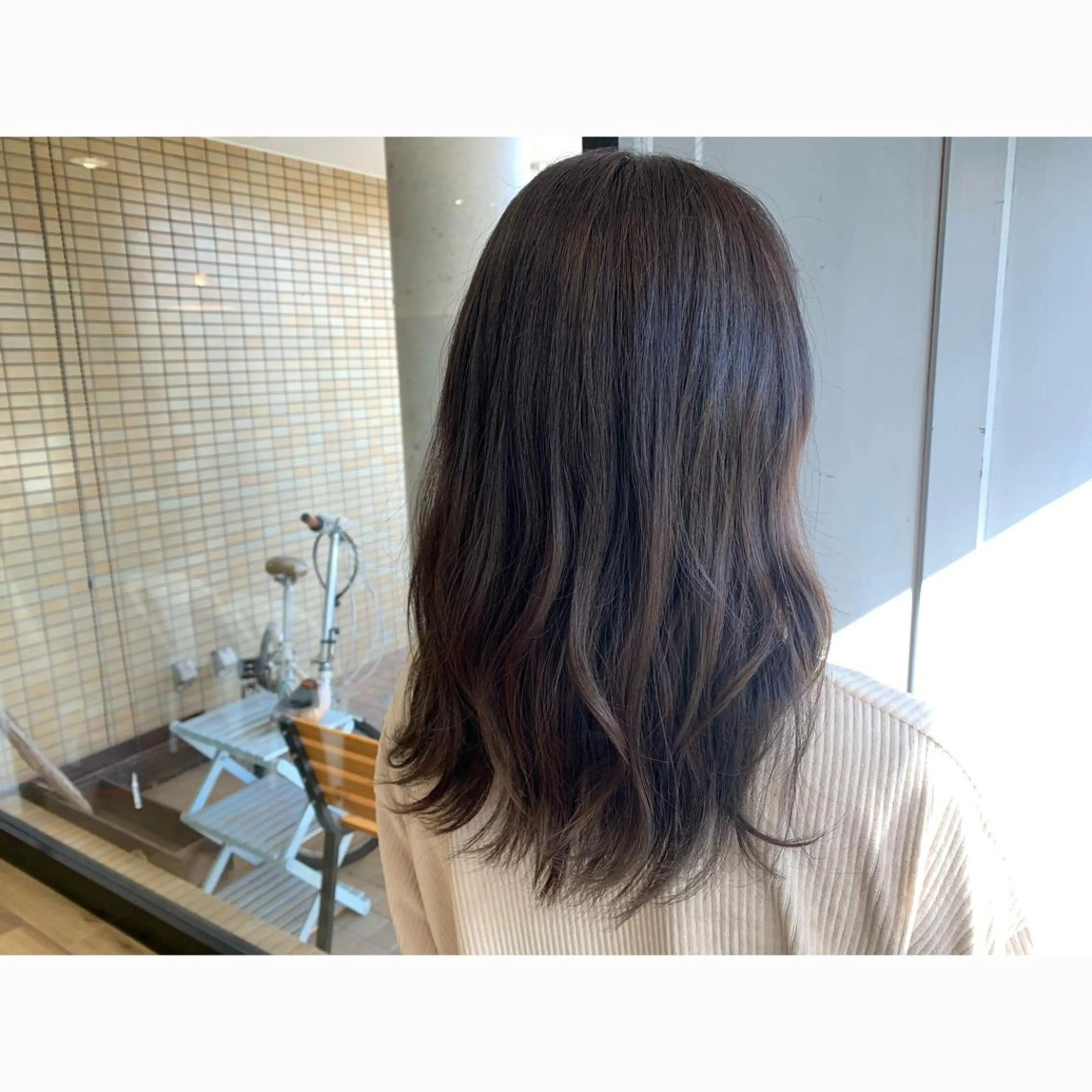 ロング カラー アッシュ オレンジ ツキダテ ユイのヘアスタイル