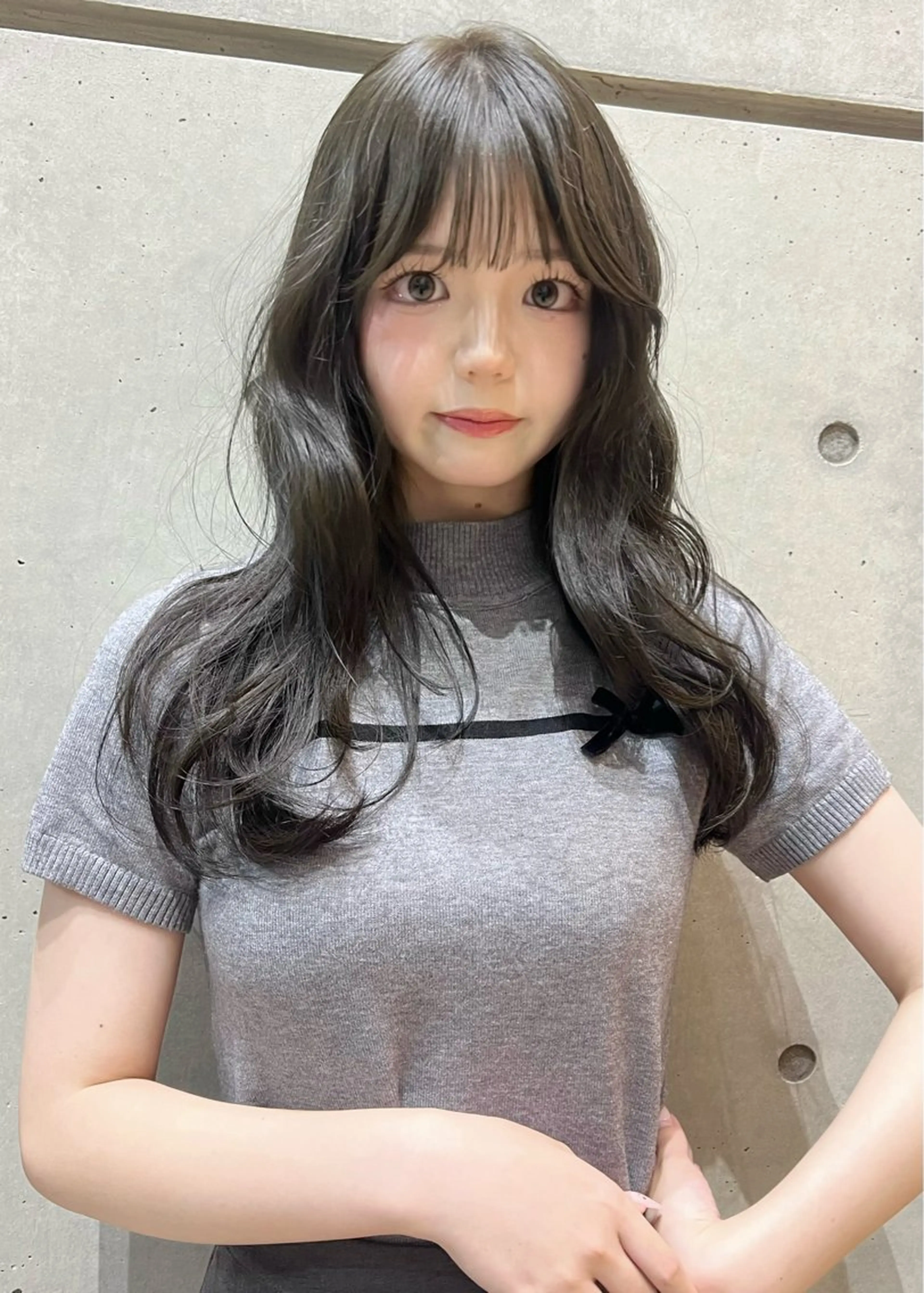 ロング 顔まわりレイヤー 学生 レイヤーカット 名古屋美容室 Sopiリナのヘアスタイル