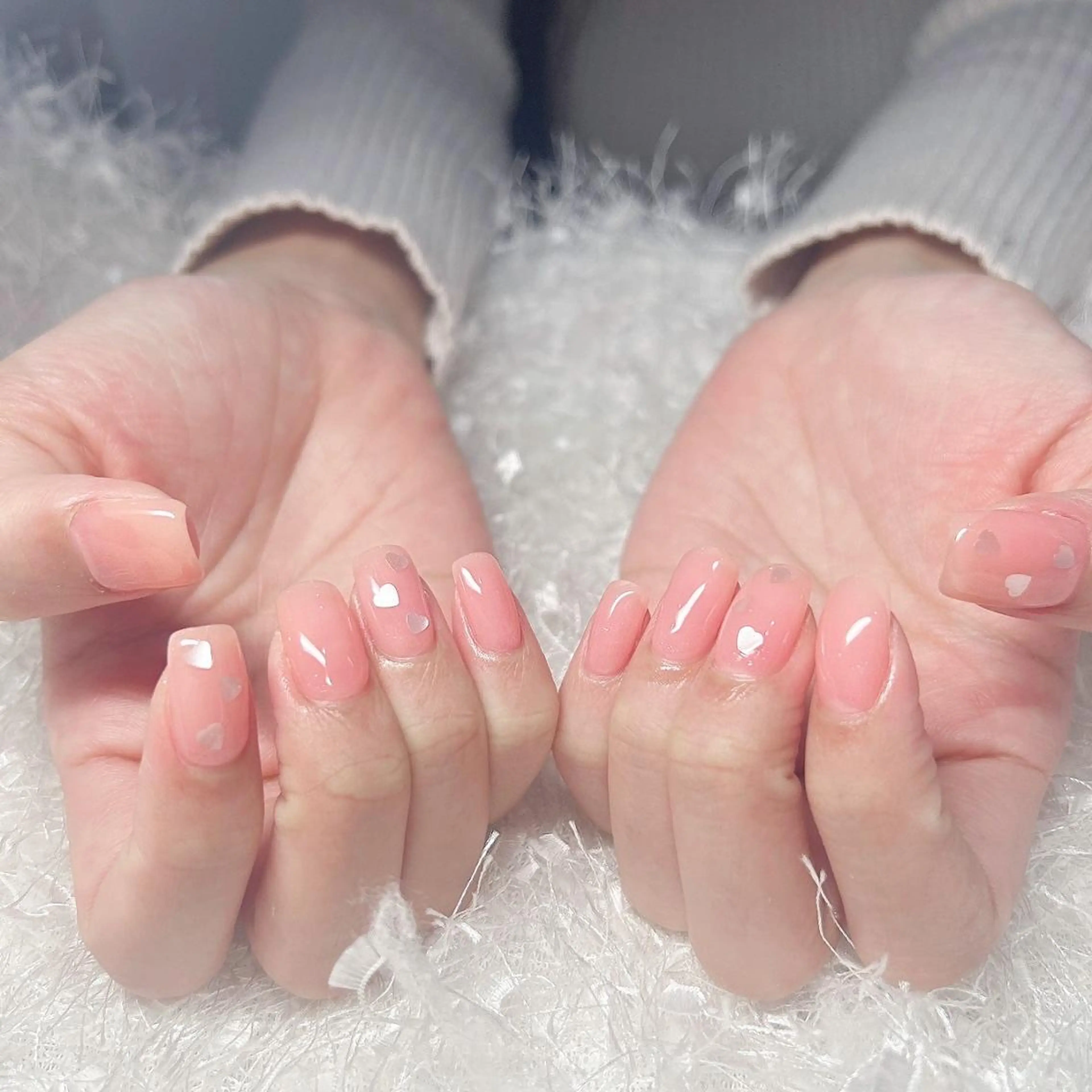 ネイル 長さ出し フレンチネイル ジェルネイル グラデーション 韓国ネイル ハンドネイル Nail&eye Belire 新宿のネイルデザイン