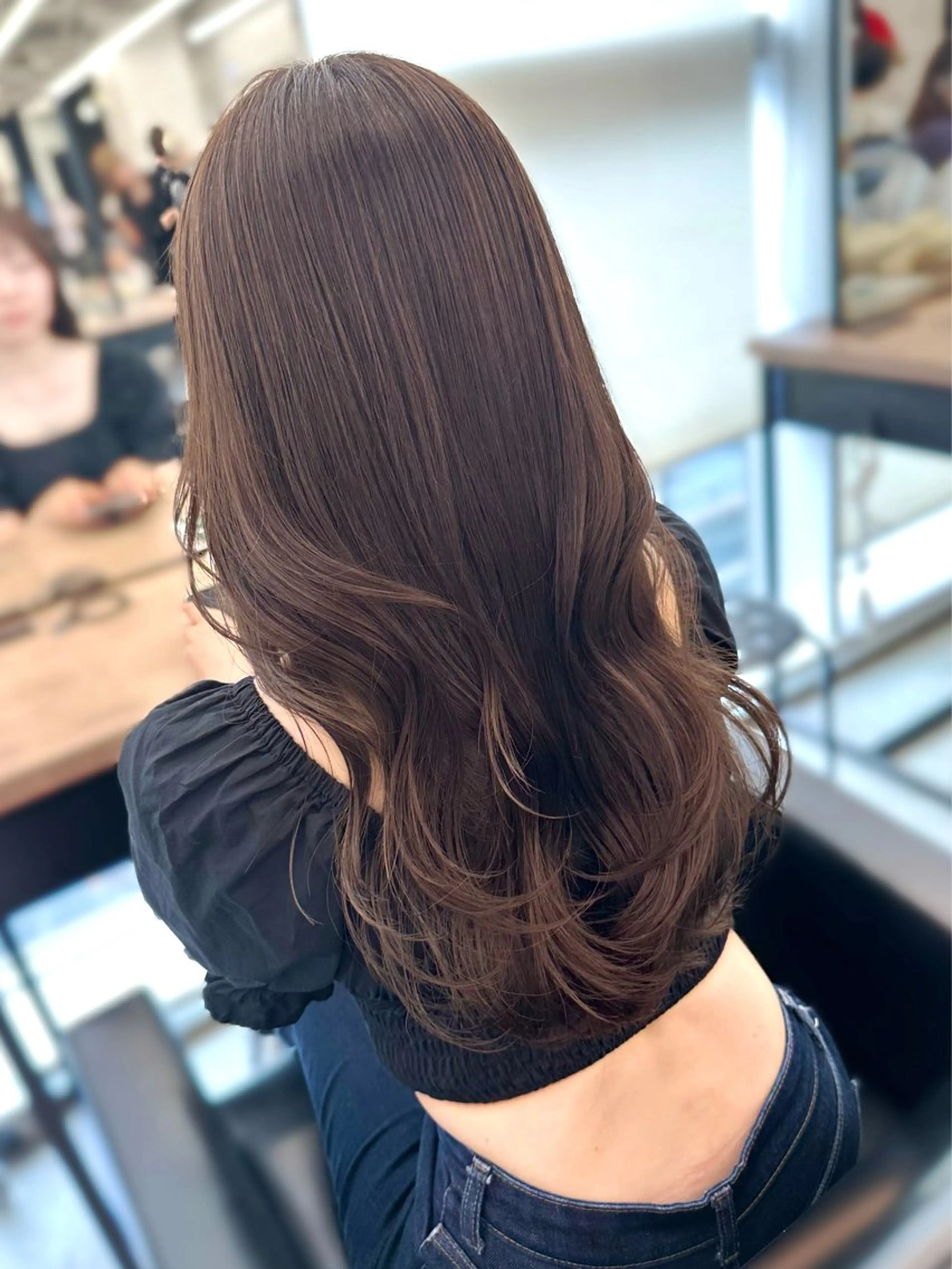 ロング カラー ケアカラー 透明感カラー レイヤーカット 縮毛矯正 カット ヘアカラー ヘアセット 盛れる顔周り /透明感/かりん🎀のヘアスタイル