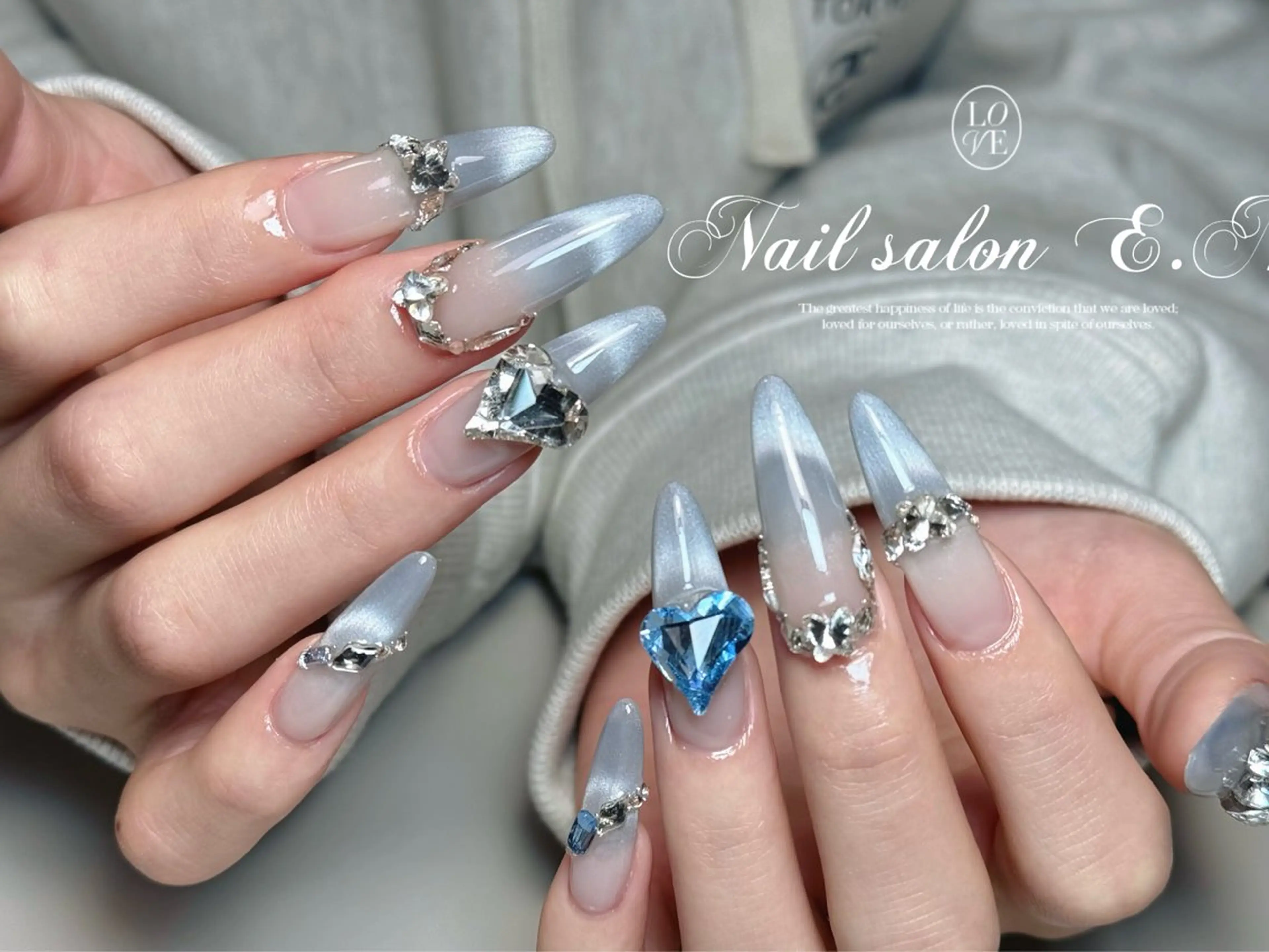 ネイル アートネイル オーロラネイル ブラウン クリアネイル フレンチネイル ハンドネイル E.N🦋 長さ出し/持ち込みのネイルデザイン