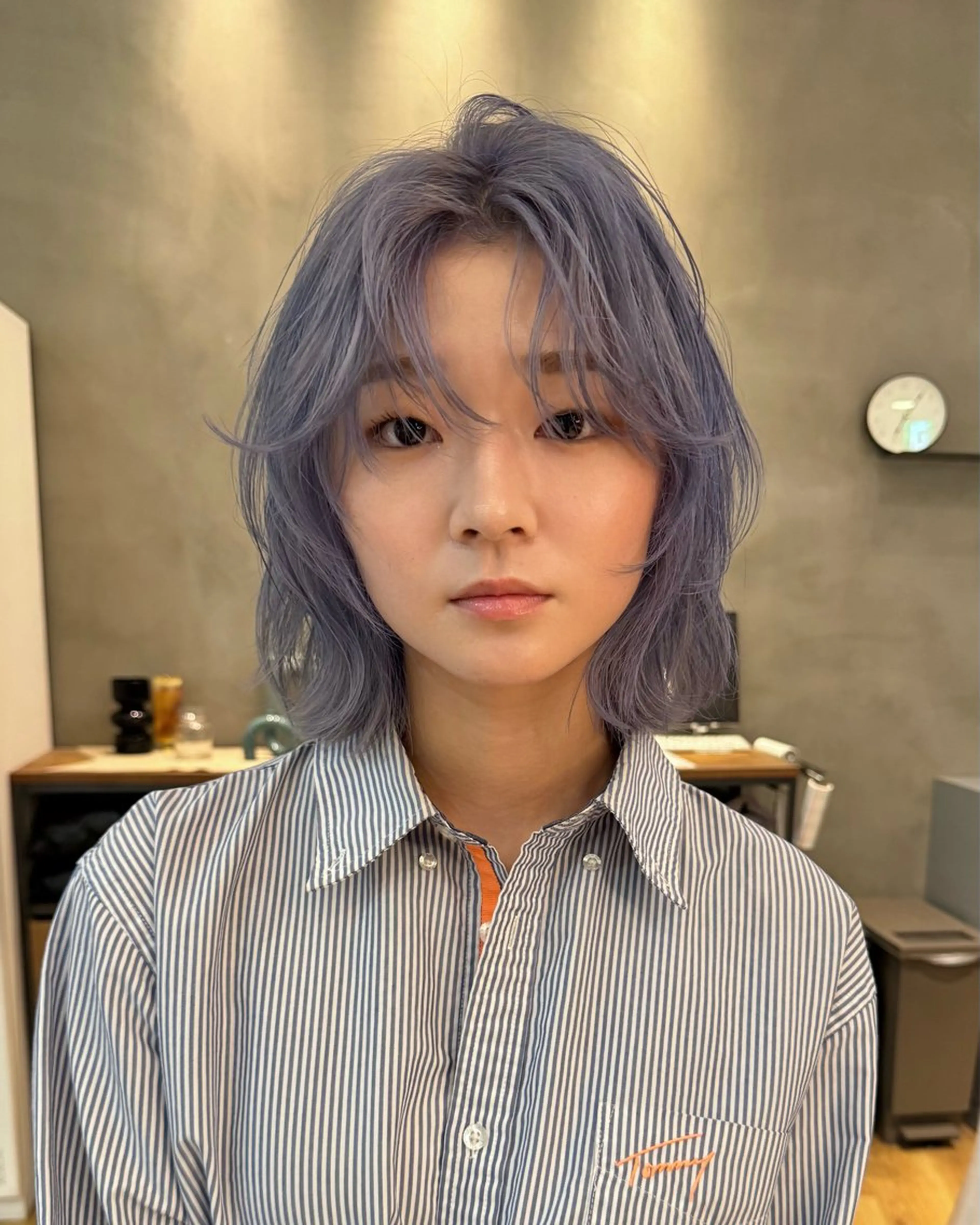 ショート カラー ブリーチ ブルーカラー カット ヘアカラー ふみさん/ブリーチ/ ボブ/ウルフのヘアスタイル