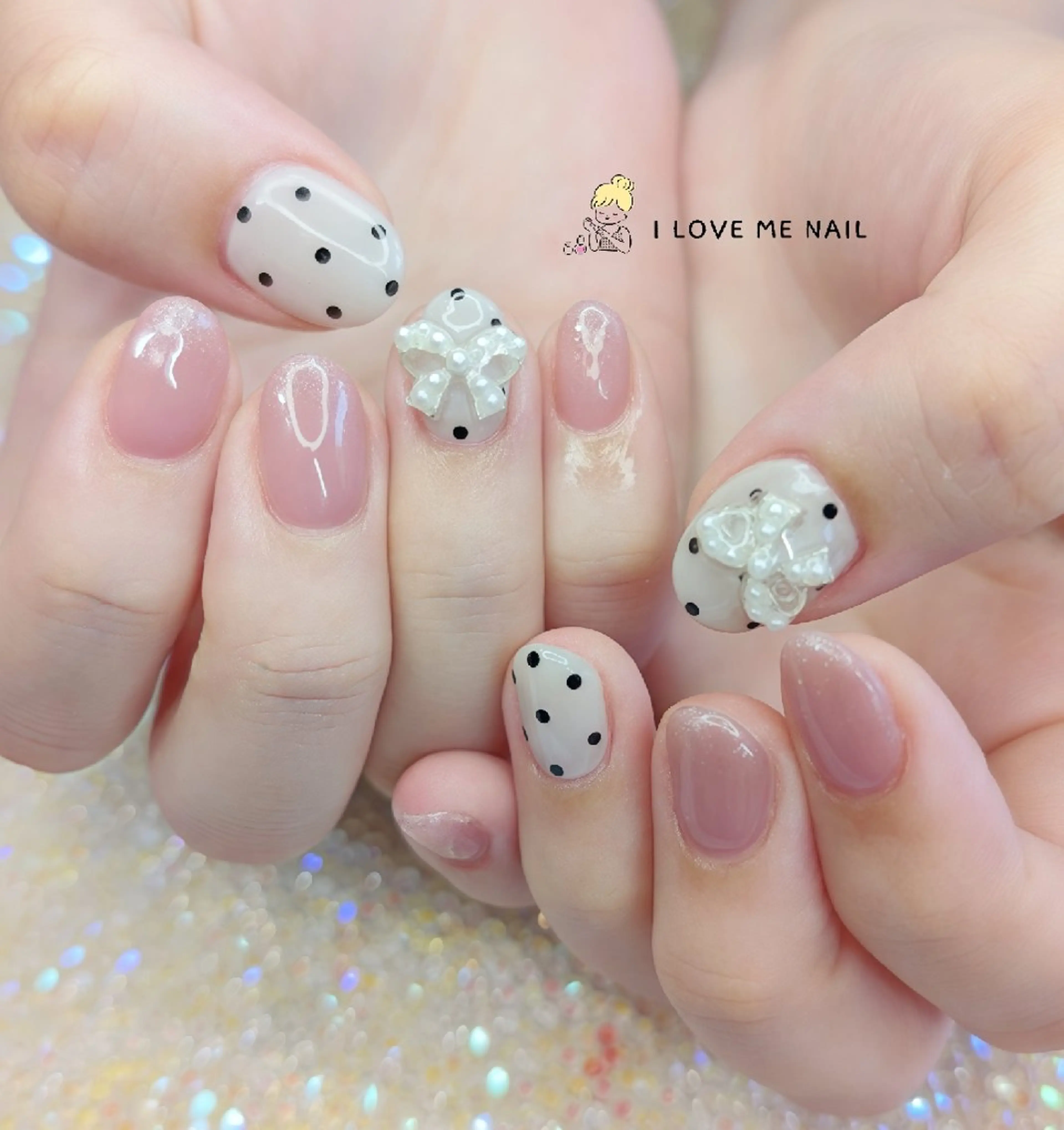 ネイル 長さ出し ハート 韓国ネイル マグネットネイル ニュアンスネイル ハンドネイル I LOVE ME  NAIL.｡.:*♡のネイルデザイン