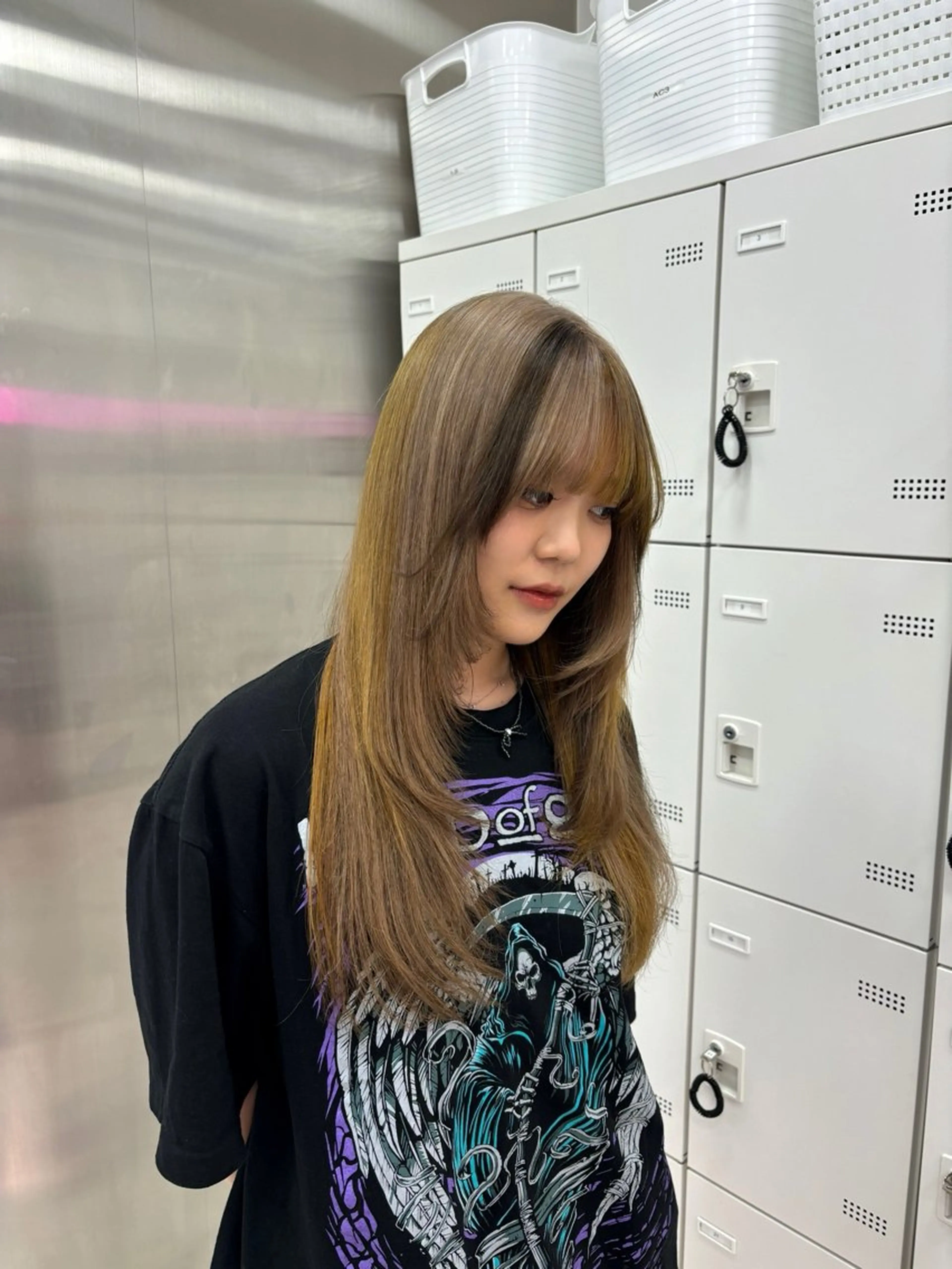 ロング カラー ヘアカラー トリートメント ヘッドスパ ヘアセット 表参道ハッシュカット レイヤー/リノンのヘアスタイル