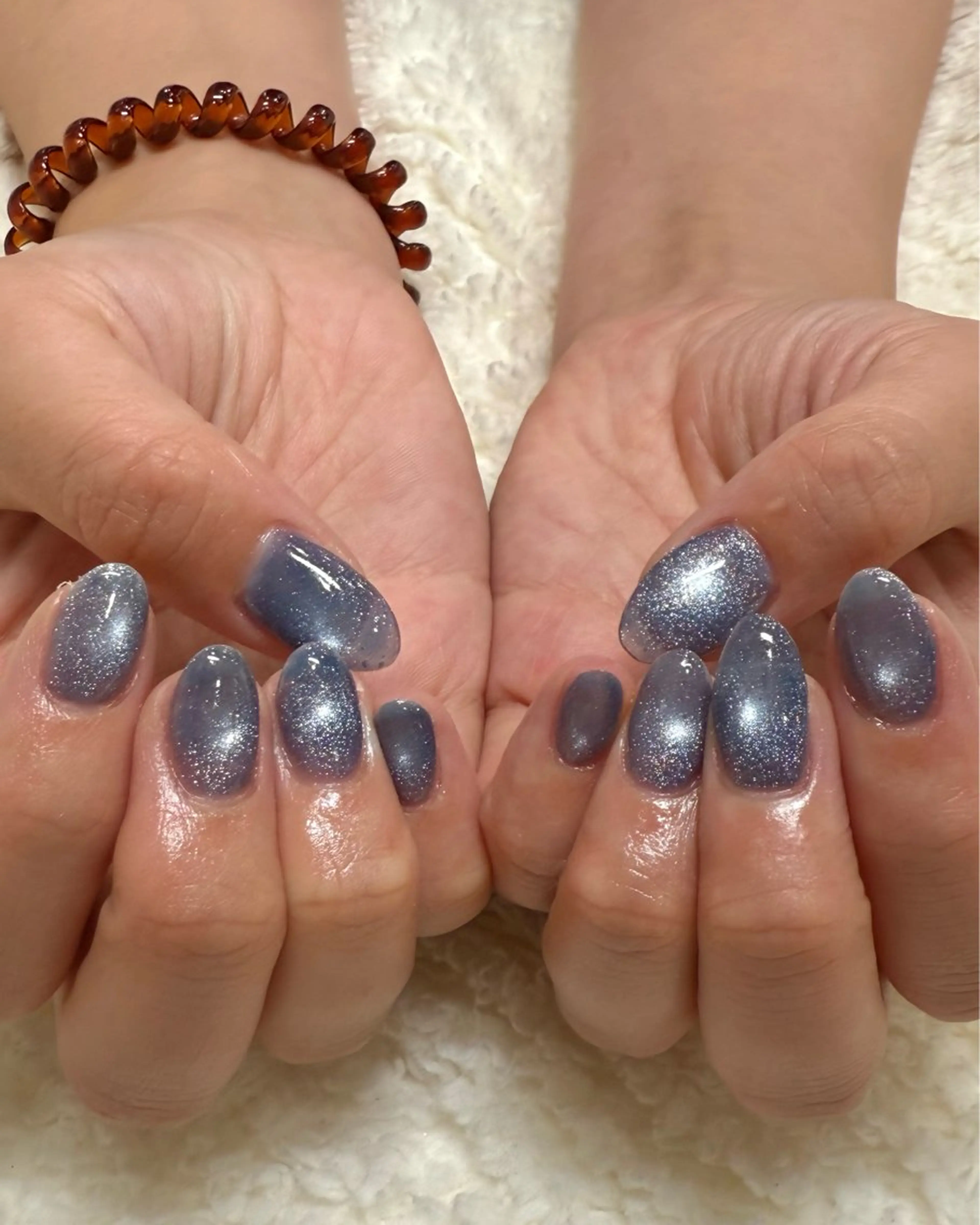 ネイル ブルー ハンドネイル nalu🐚 京橋｜Rommyのネイルデザイン