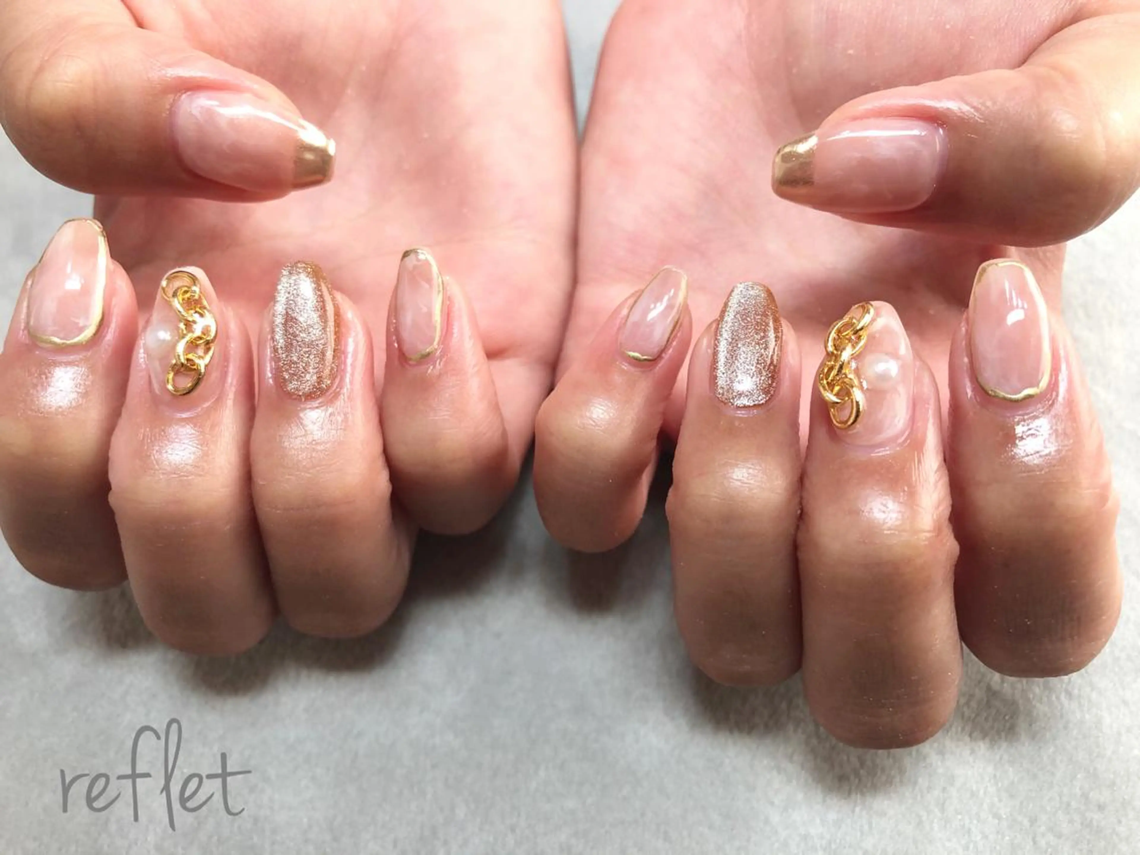 ネイル ジェルネイル マグネットネイル ハンドネイル reflet nailのネイルデザイン