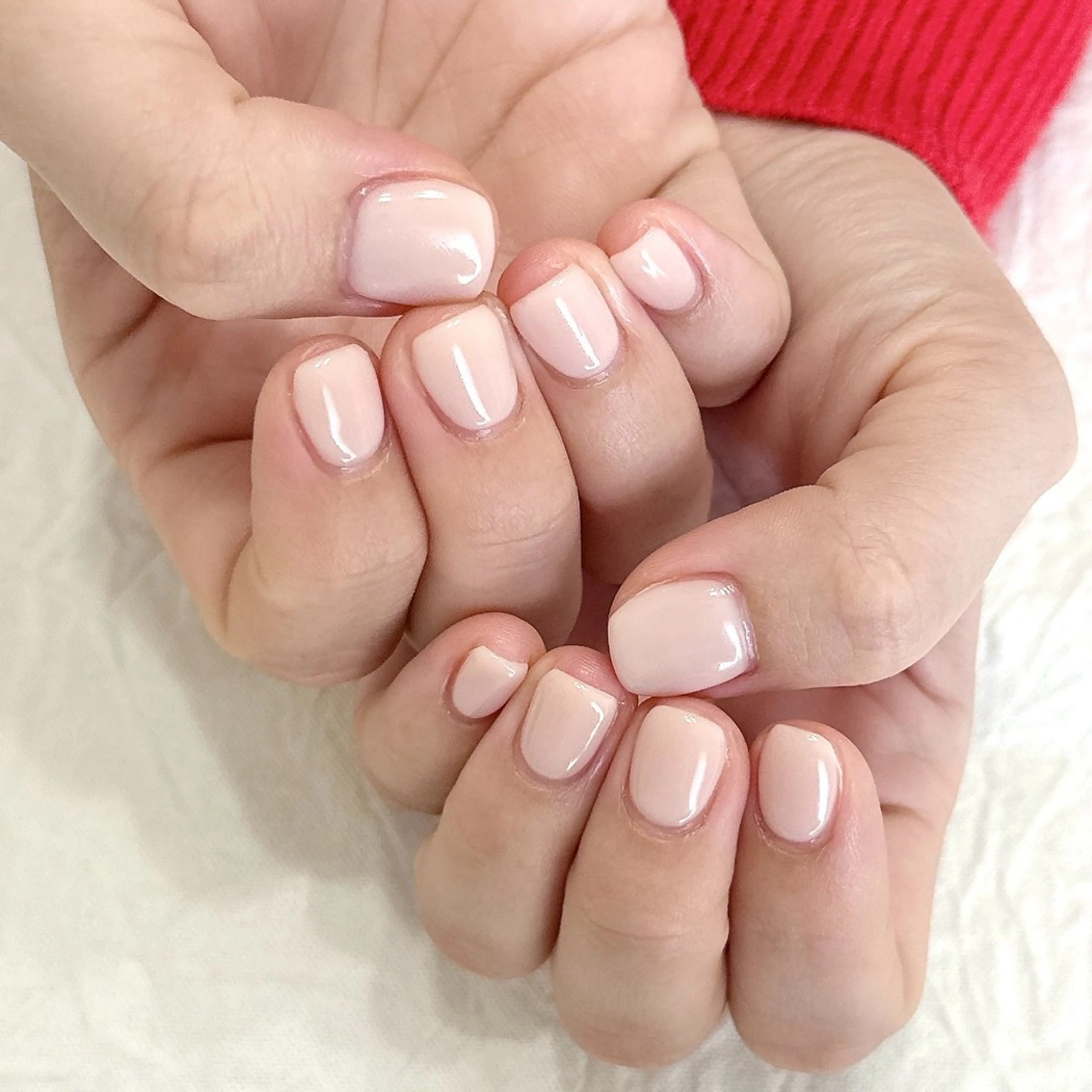 ネイル ワンカラーネイル ピンク ピンクベージュ シンプルネイル ハンドネイル peaberry nailのネイルデザイン