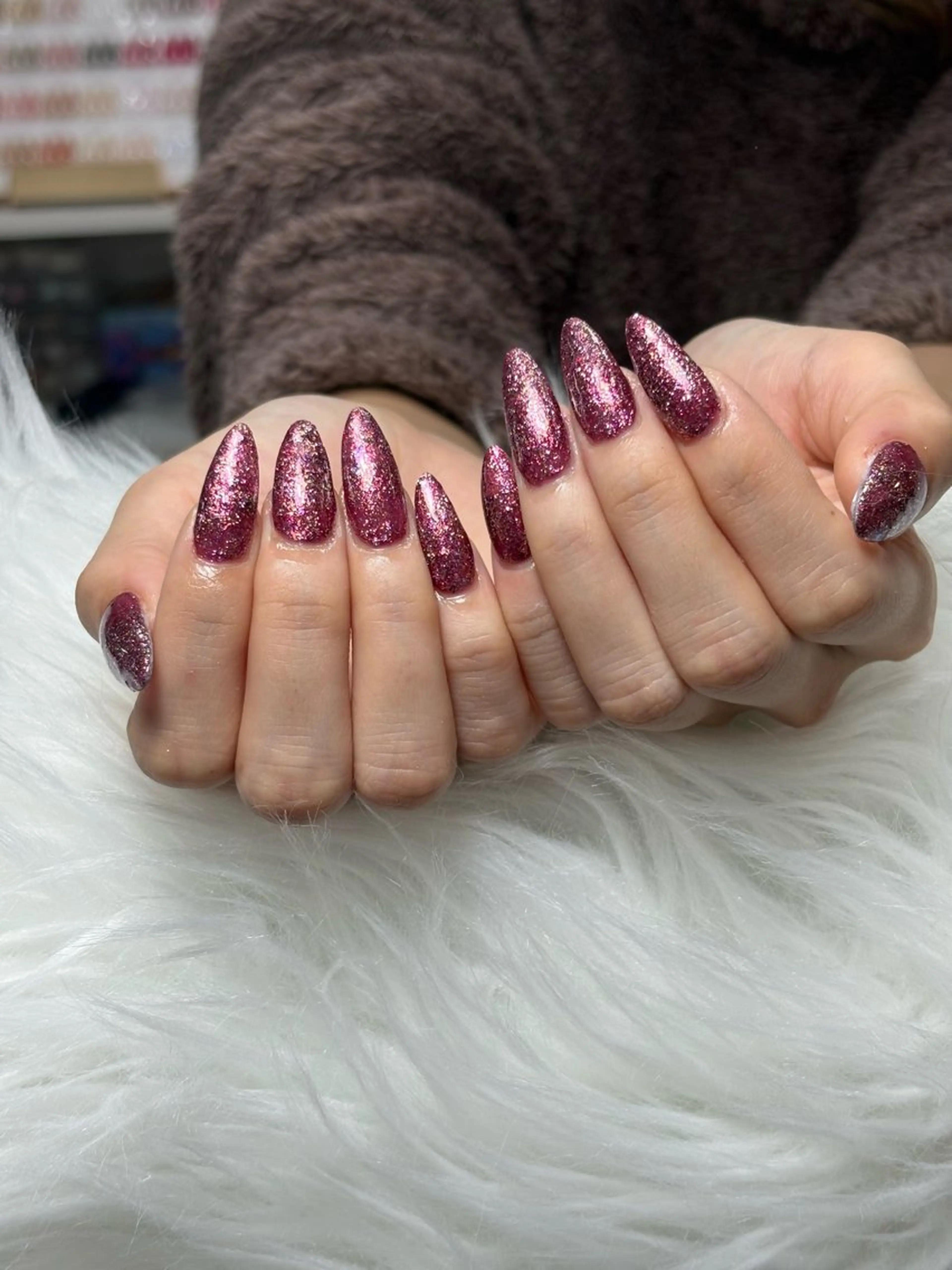 ネイル アートネイル 長さ出し ジェルネイル マグネットネイル ニュアンスネイル ハンドネイル なな_ CloudyChanのネイルデザイン