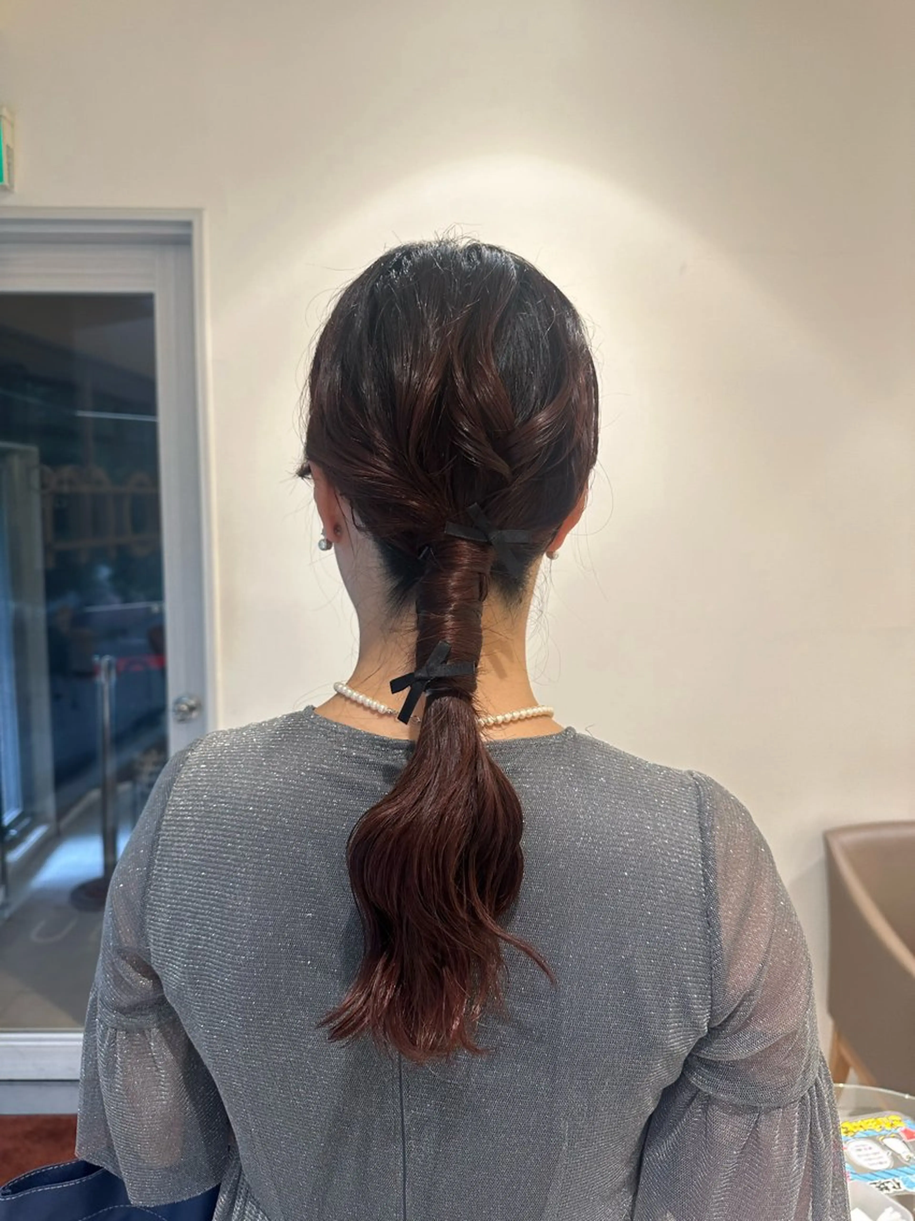 ロング カラー ヘアアレンジ タイトボブ個性派カラ ーAKANEのヘアスタイル