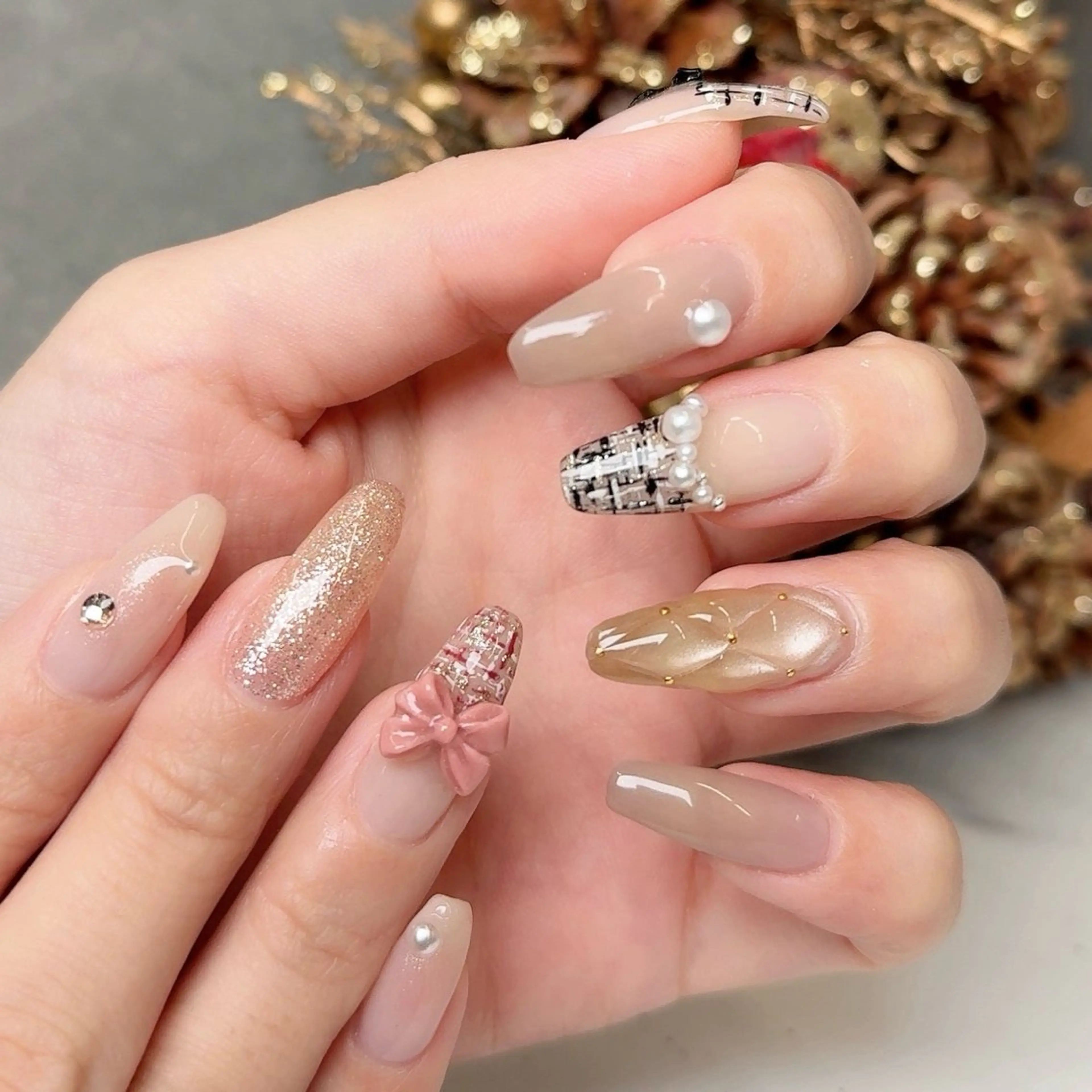 🧸やり放題150分コース🧸⋆ 成人式ネイルにも❁⃘*.ﾟの写真