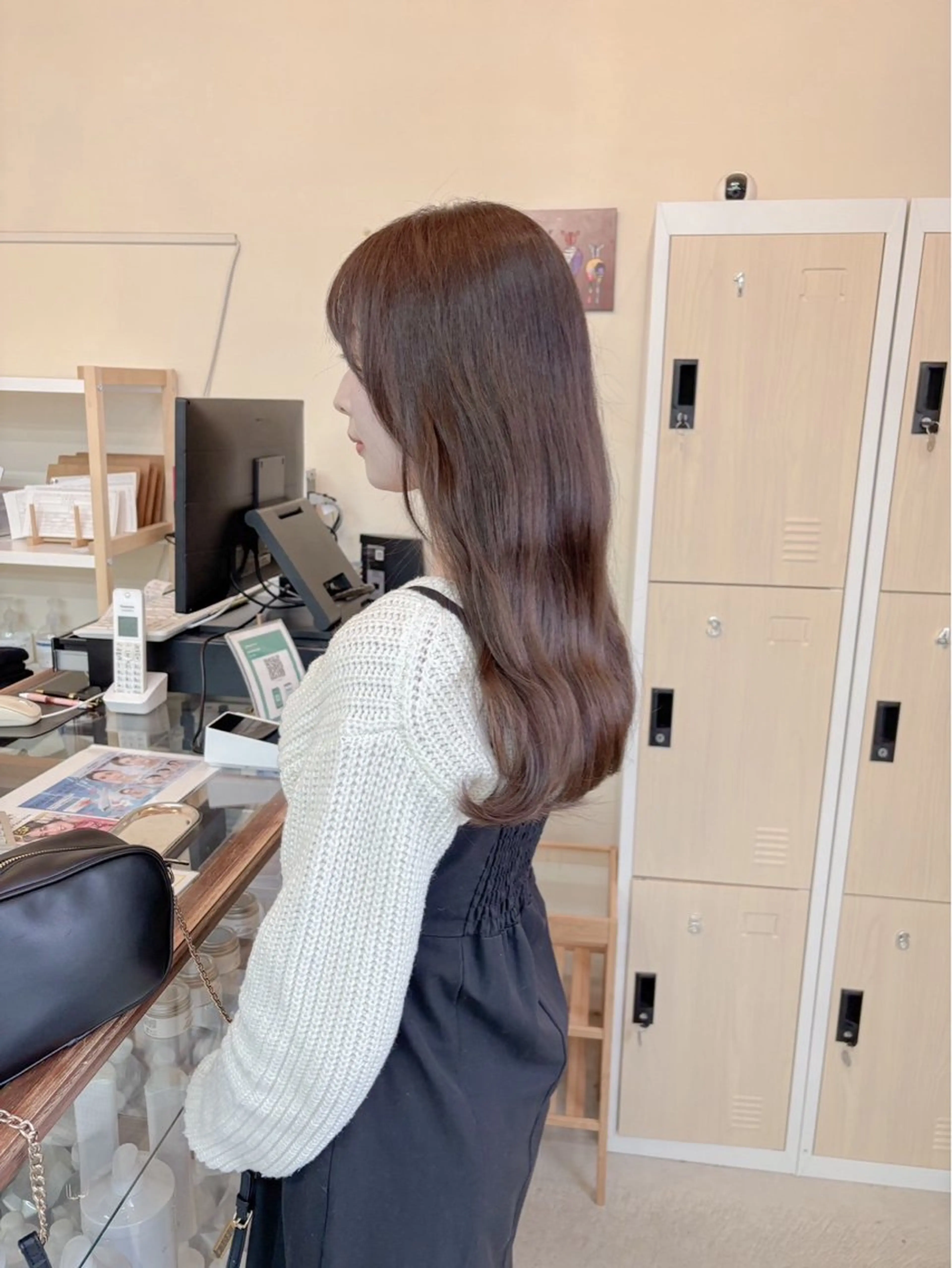 ロング カラー ブリーチ ブラウンカラー ショコラブラウン ブリーチなしカラー 粂田 美友のヘアスタイル