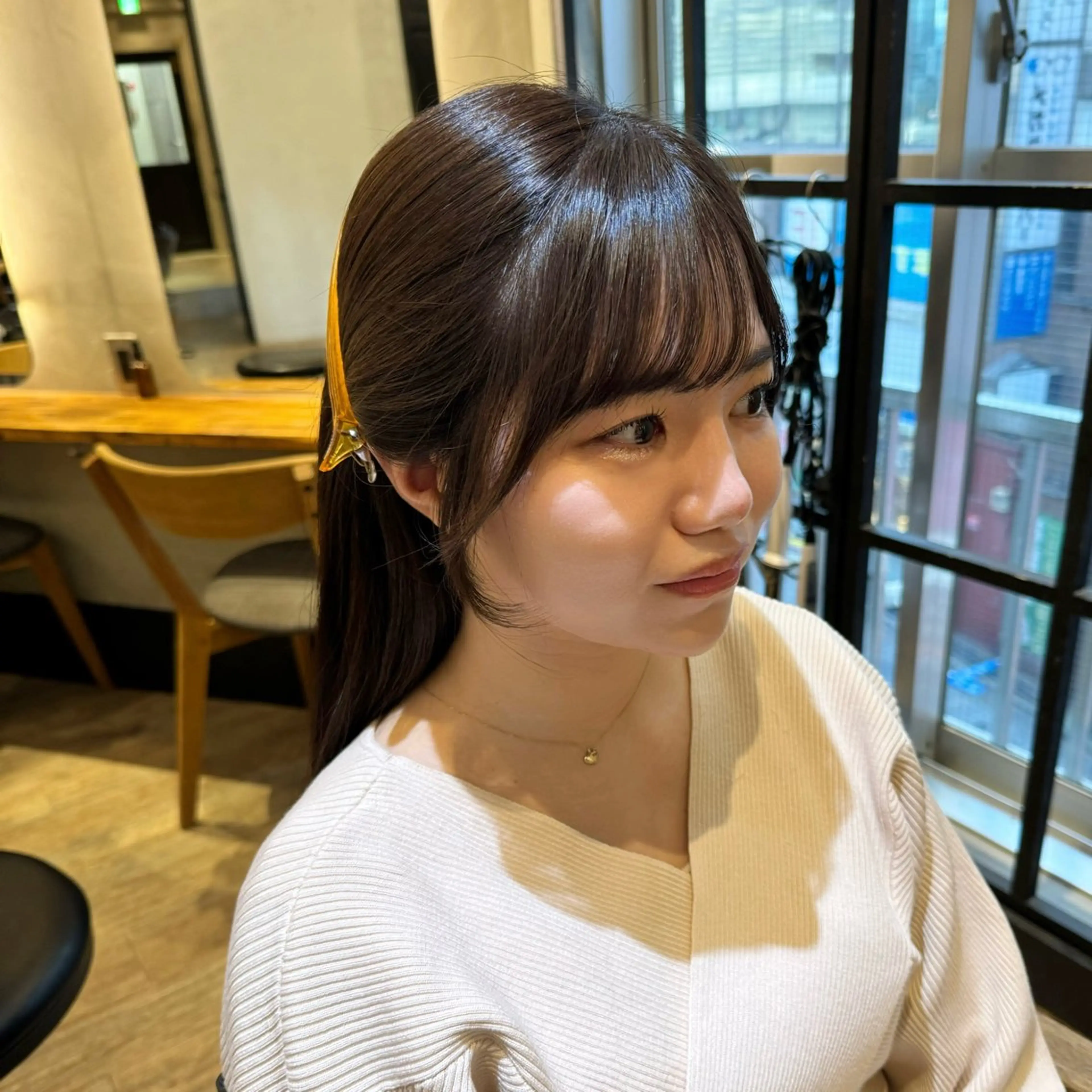 ミディアム カット ヘアカラー トリートメント 顔周りcut・ご相談 ＝新宿しずく🇰🇷のヘアスタイル