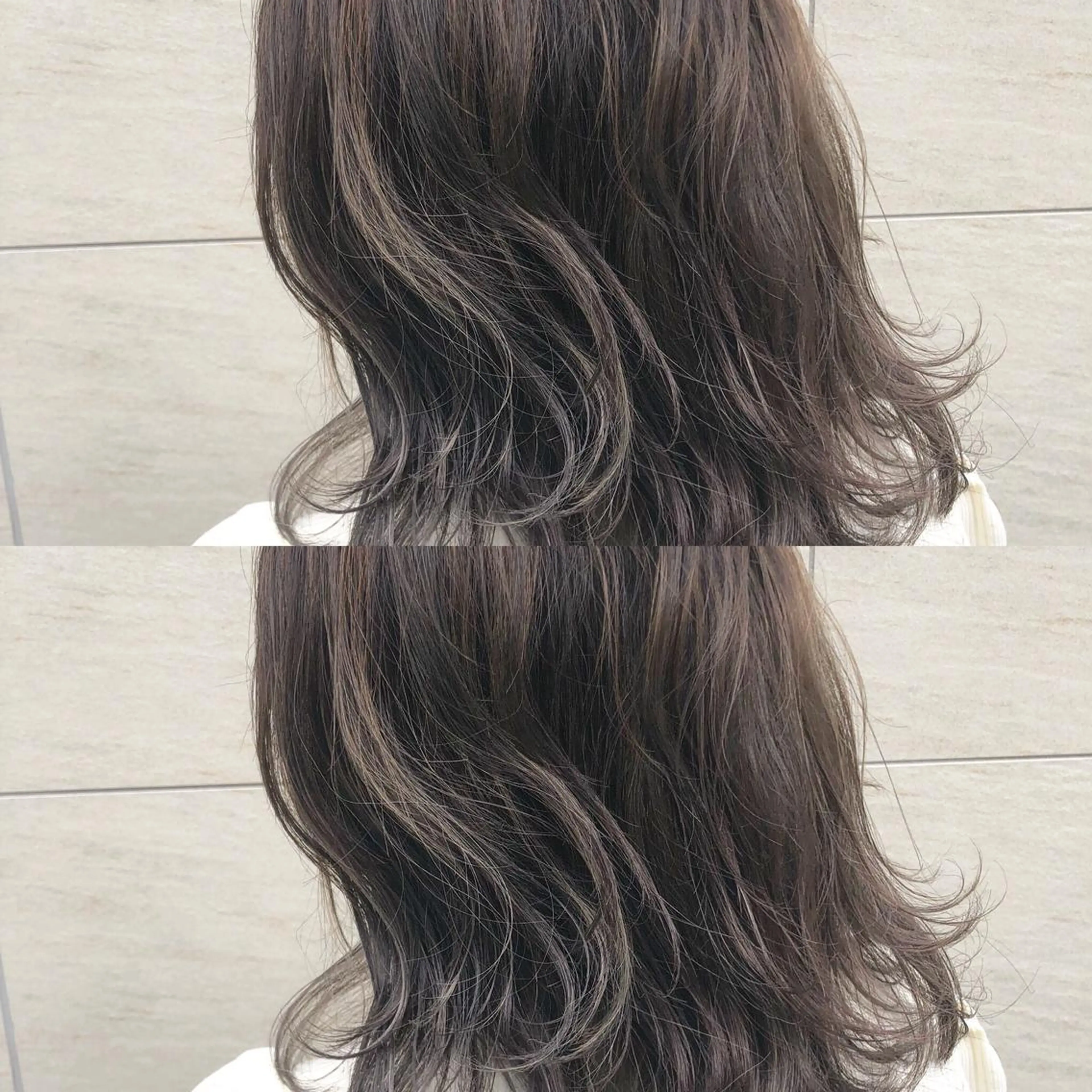 カラー アディクシーカラー アッシュ バレイヤージュ 透明感カラー グラデーションカラー レイヤー/韓国/ 顔周り/しんやのヘアスタイル