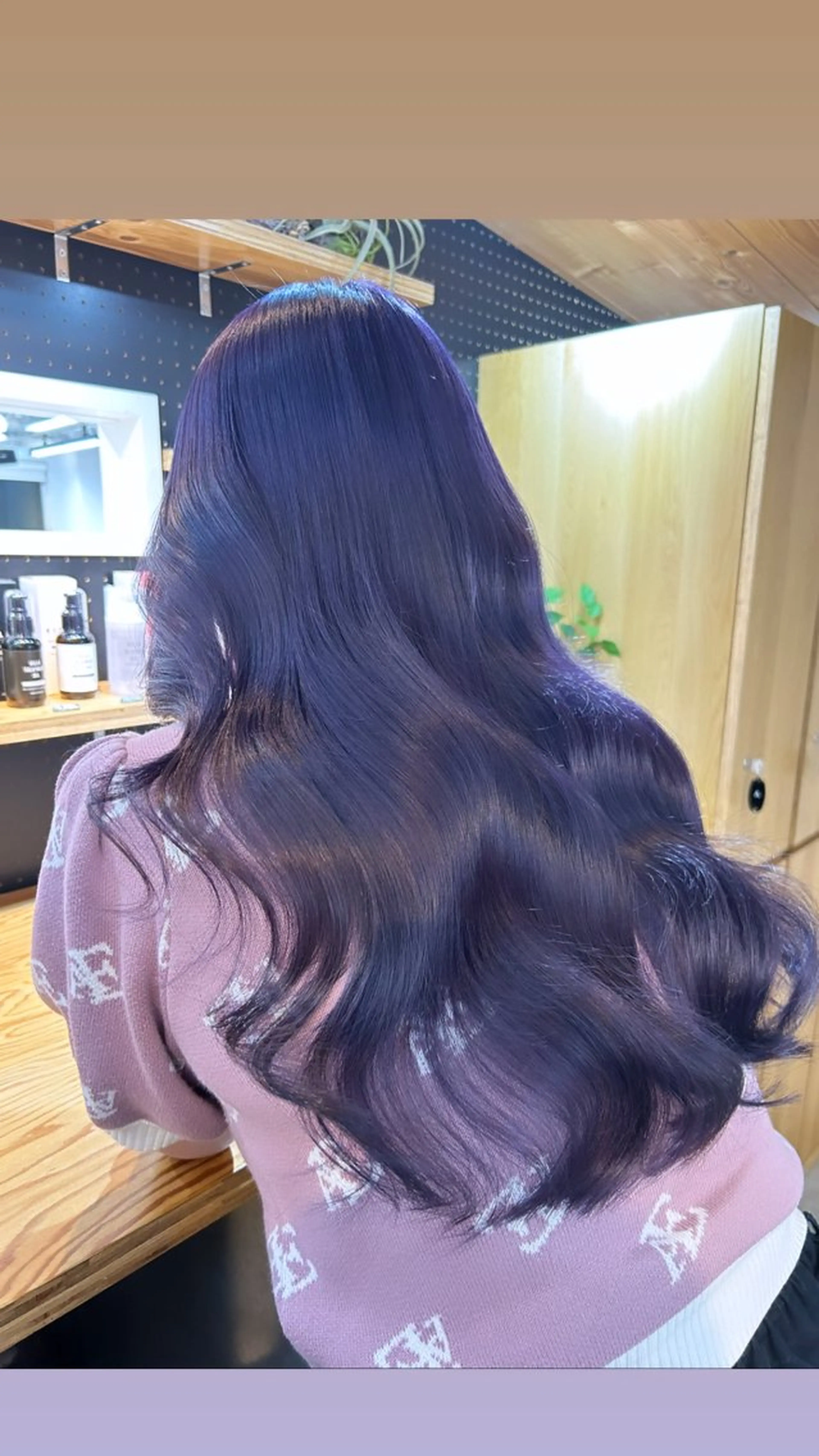 ロング カラー ラベンダーカラー カット ヘアカラー トリートメント 🧸艶々韓国ヘア 🧁mizunaのヘアスタイル