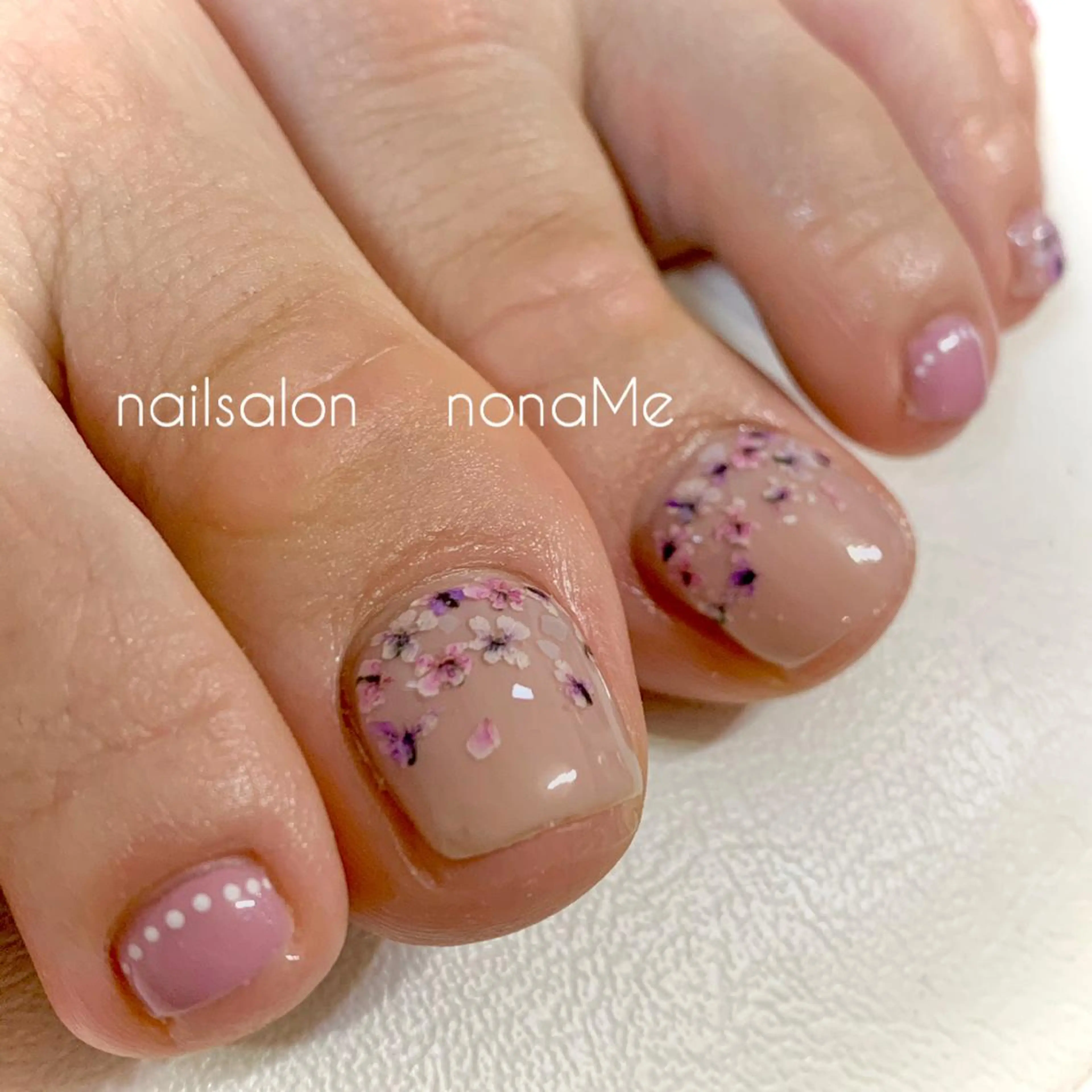 ネイル 桜ネイル フットネイル 春ネイル nonaMe 森のネイルデザイン