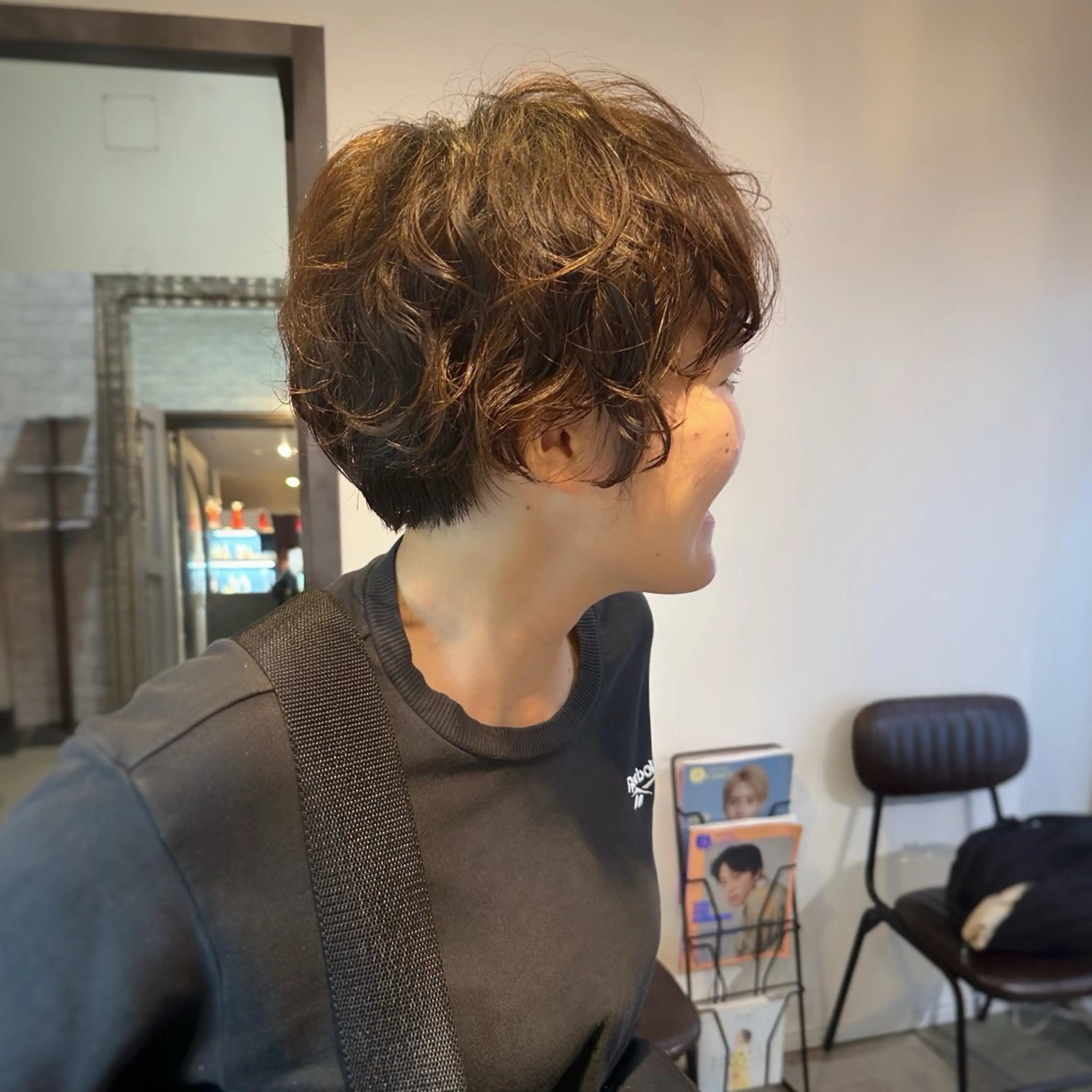 ショート パーマ ショートヘア カット パーマ 艶カラー/レイヤー 💖心斎橋/Sakiのヘアスタイル